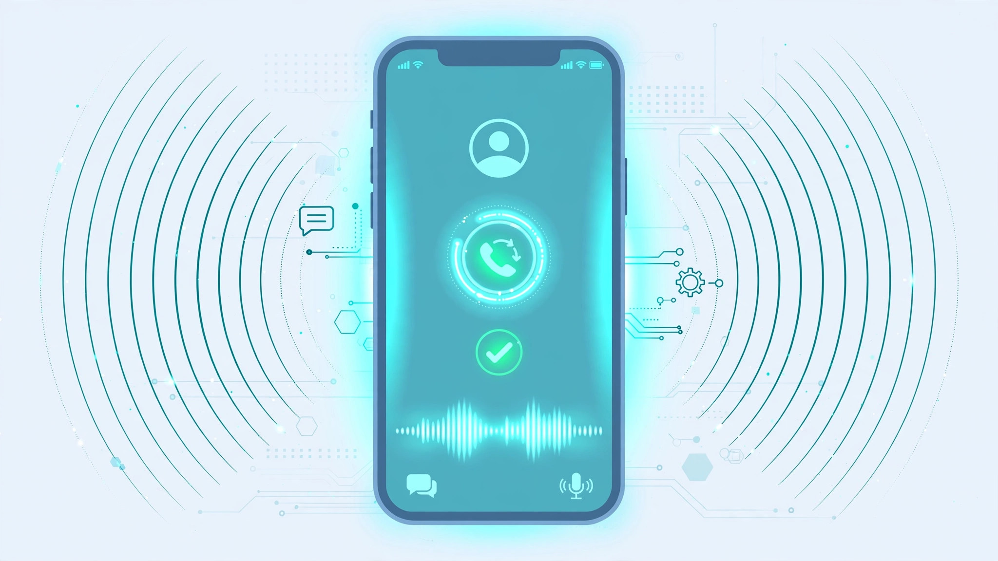 iPhone showing an incoming call screen with the Auto-Answer Calls accessibility feature enabled