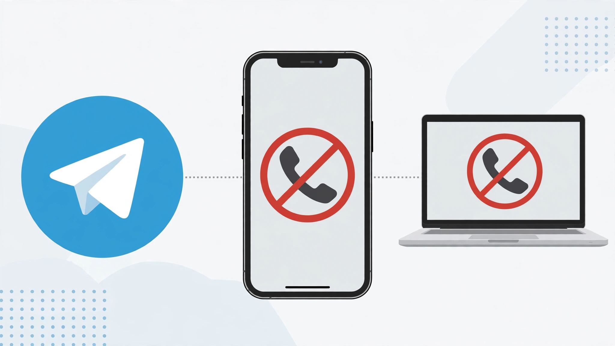 Telegram app icon with call settings for disabling incoming calls on iPhone or Mac