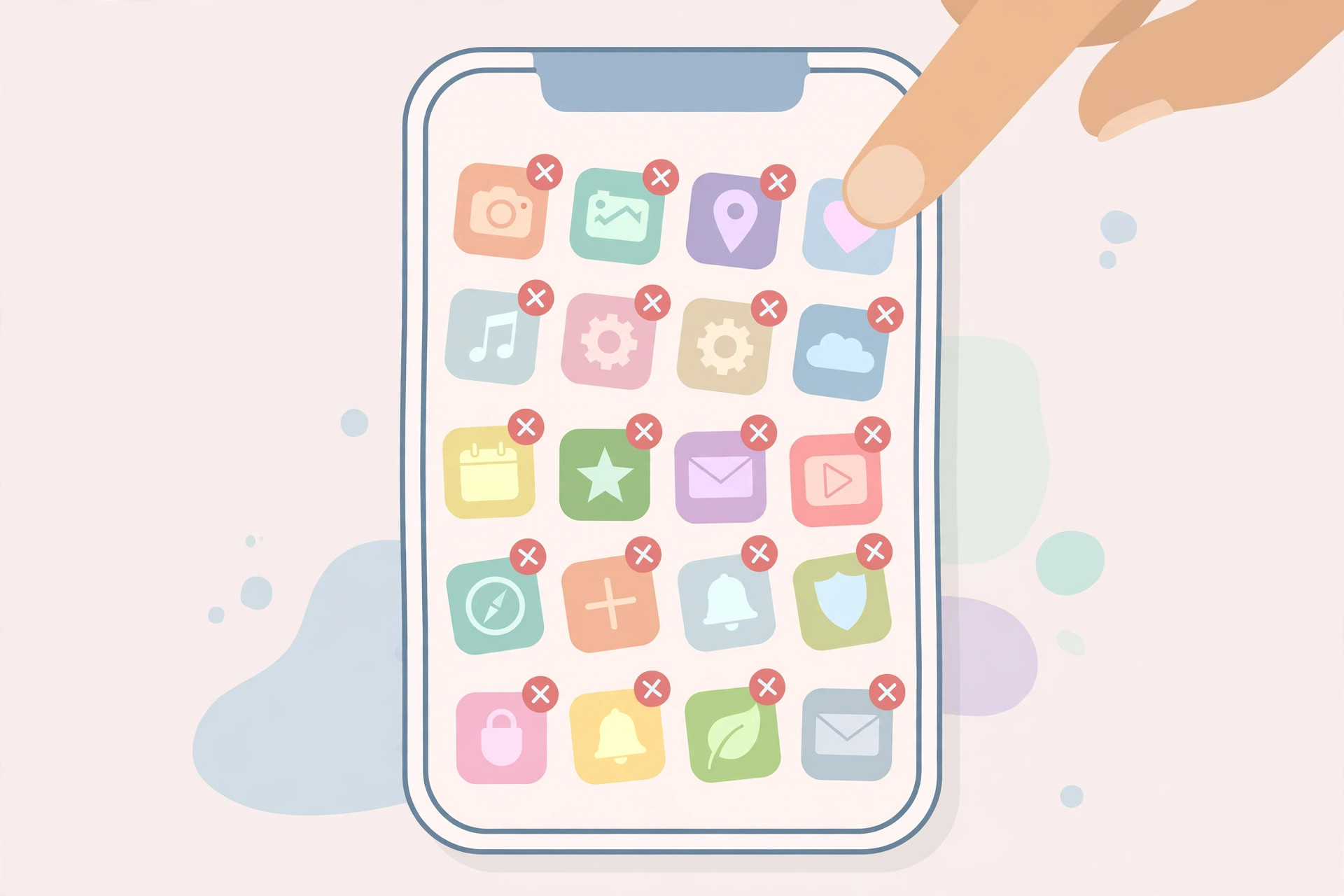 iPhone Home Screen with built-in apps that can be deleted from iOS