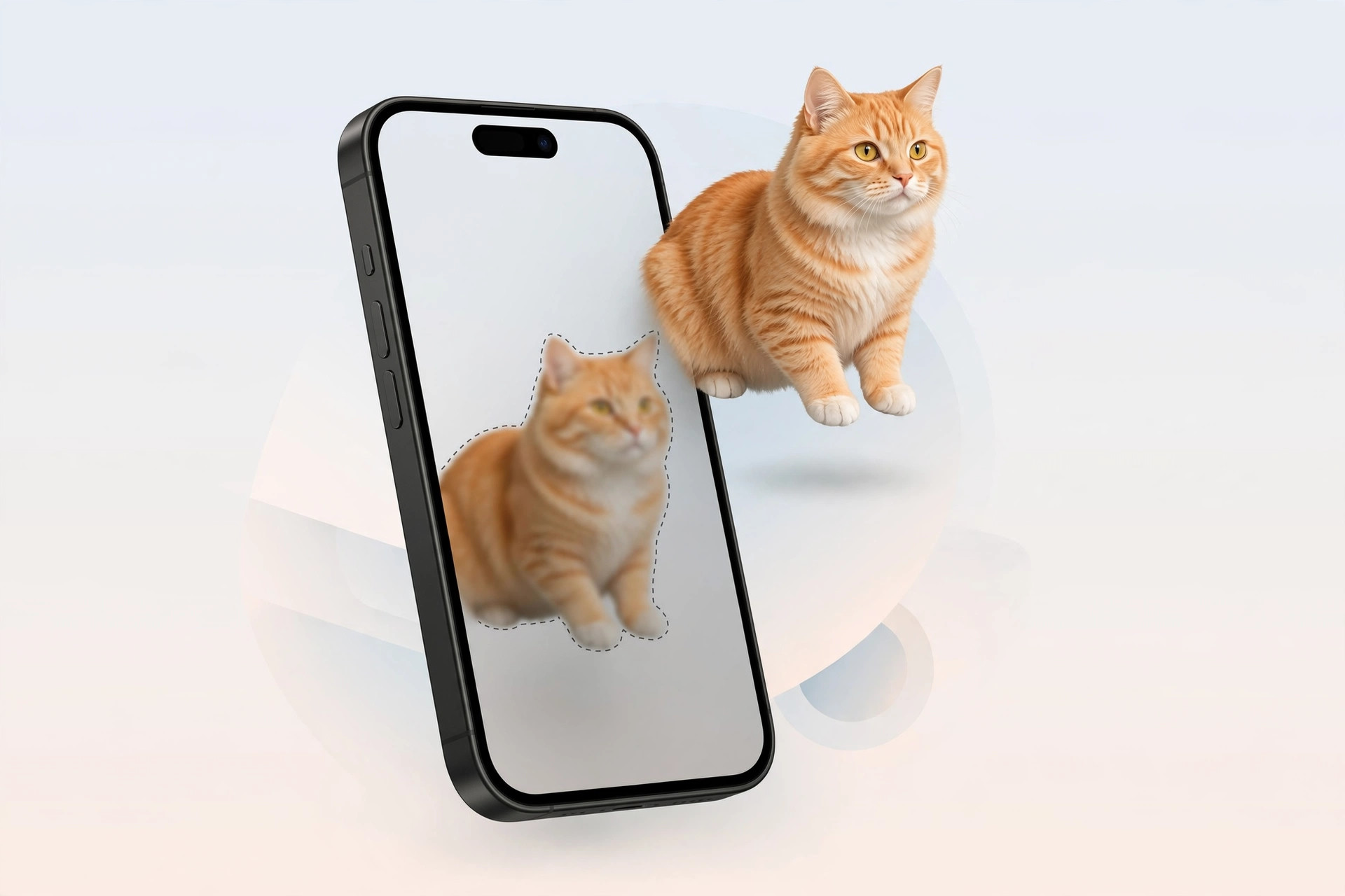 iPhone Photos app showing a subject lifted from a photo background with the copy and share menu