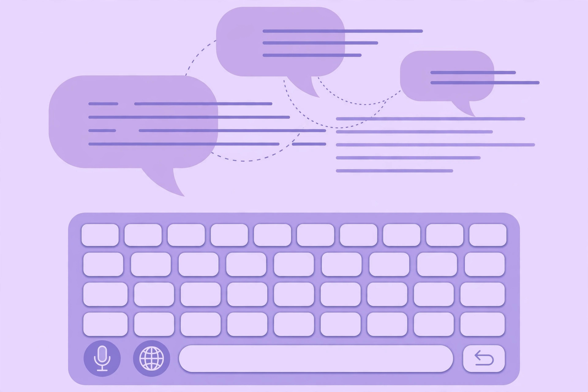 iPhone Settings showing General Keyboard options with Enable Dictation and Auto-Punctuation toggles