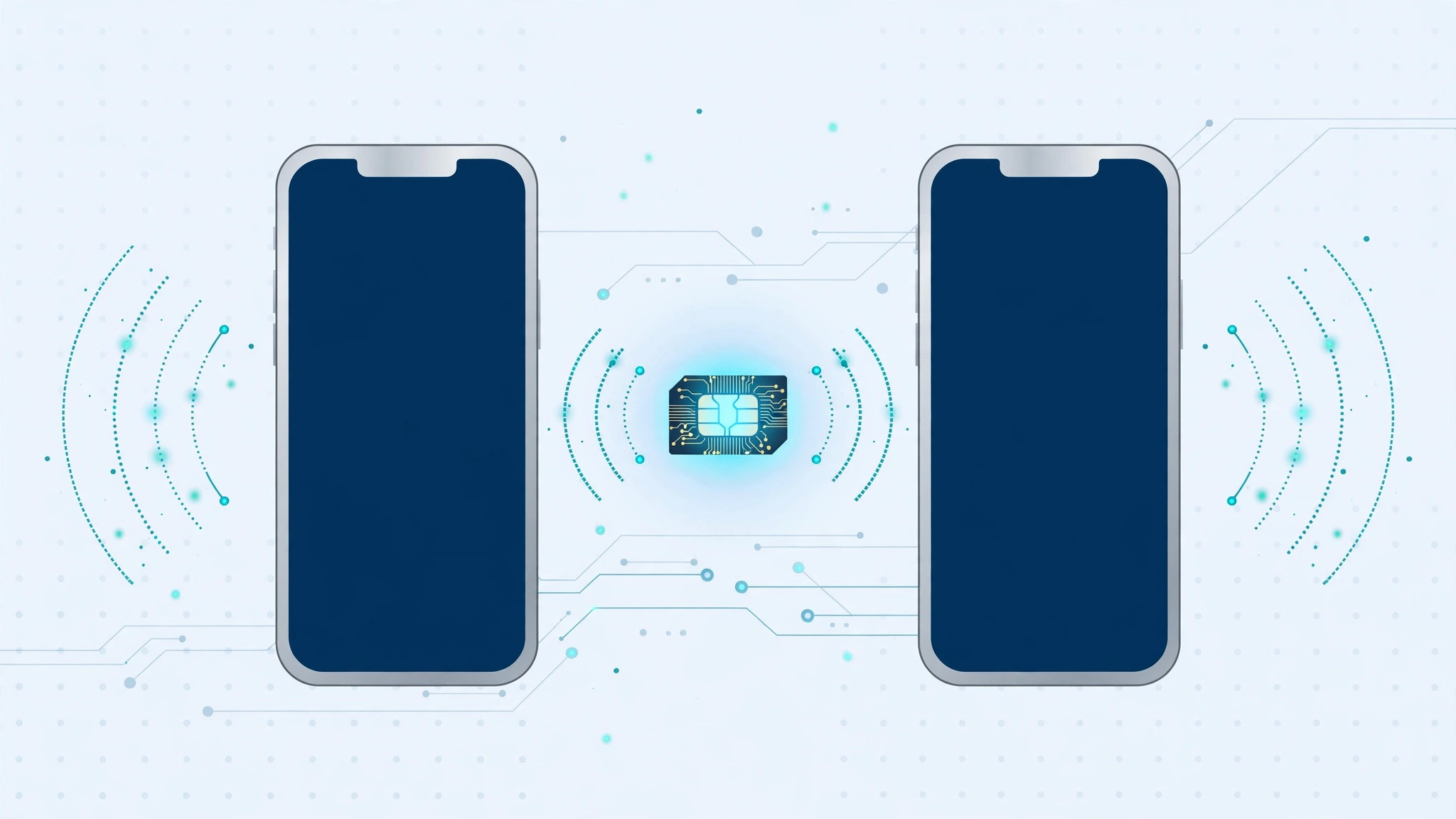 iPhone Settings showing Cellular options with Add eSIM and transfer from nearby iPhone