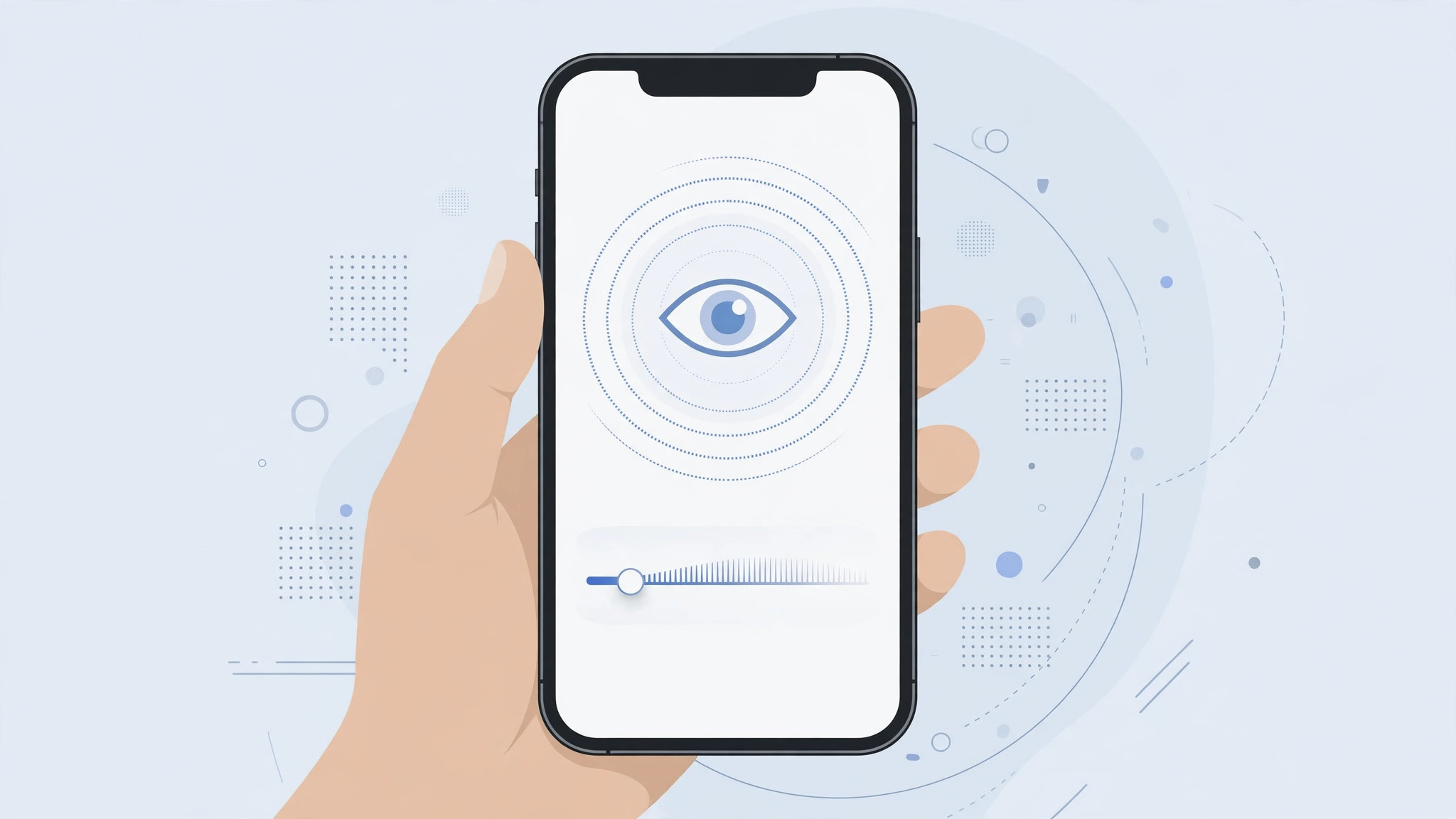 iPhone ringtone lowering automatically as the user looks at the screen with Attention Aware Features enabled