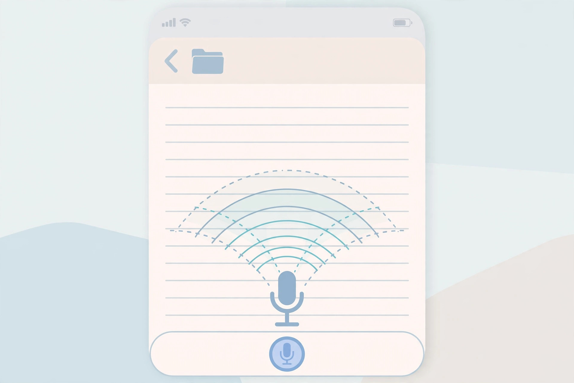 iPhone Home Screen with a Shortcuts widget for creating voice notes