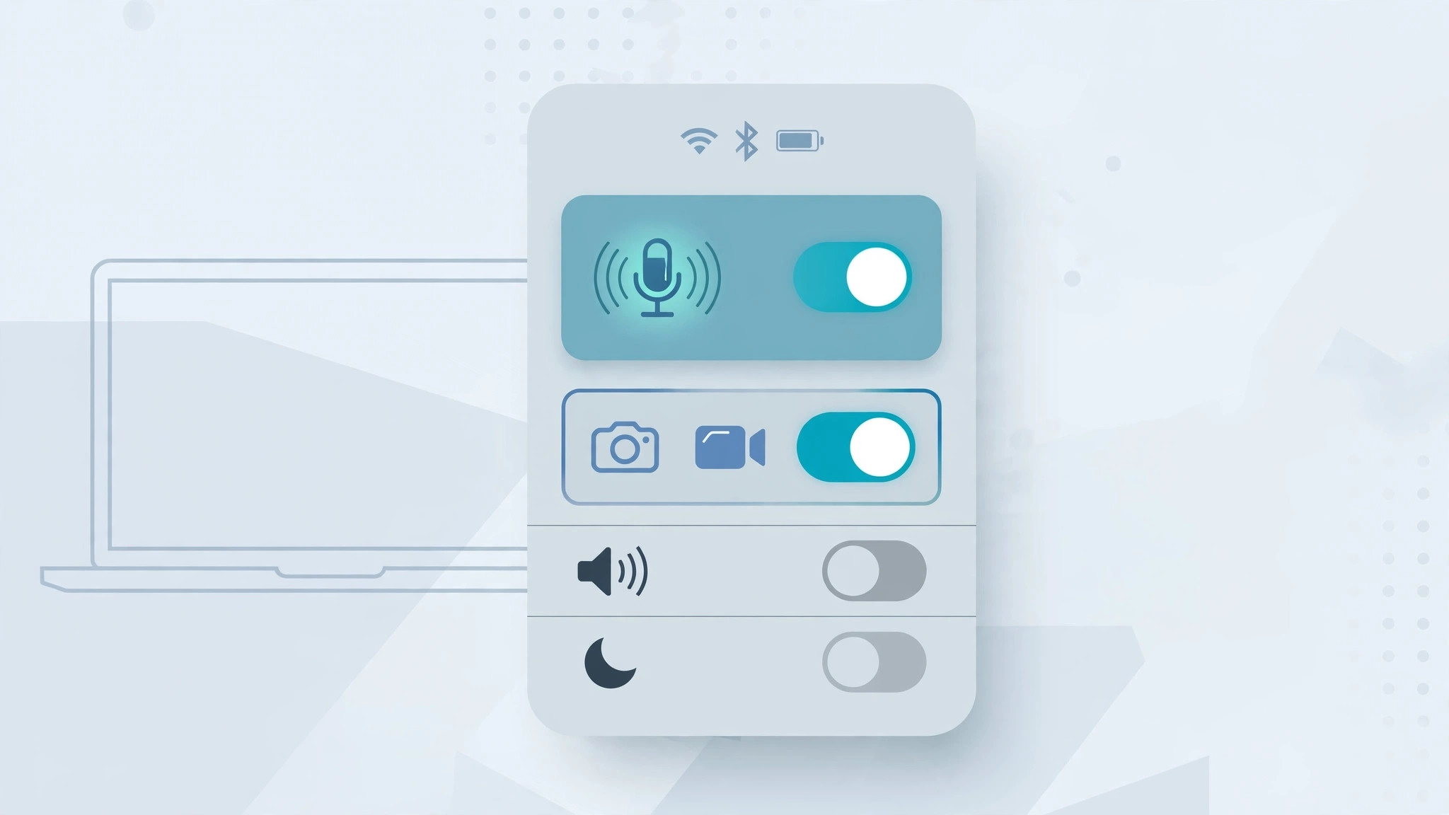 Control Center on a Mac showing the Mic Mode menu with Voice Isolation and Wide Spectrum options during a FaceTime call