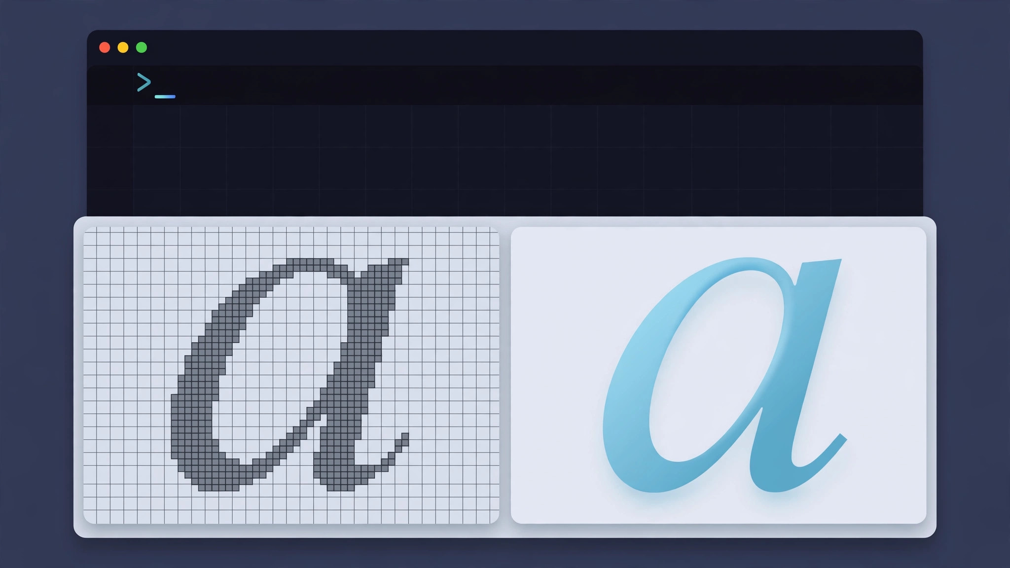 Terminal window on a Mac showing the defaults command used to adjust the AppleFontSmoothing setting