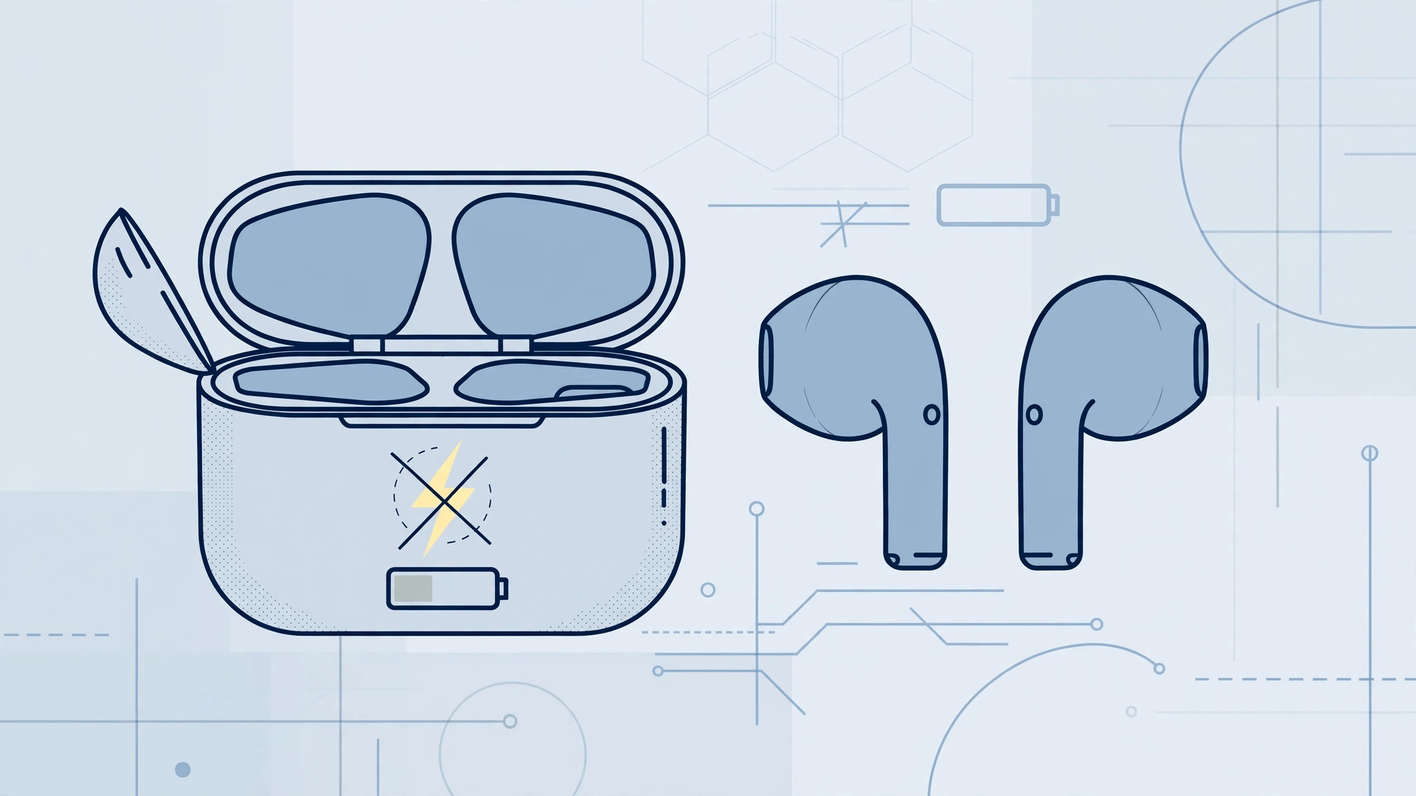 AirPods charging case with earbuds