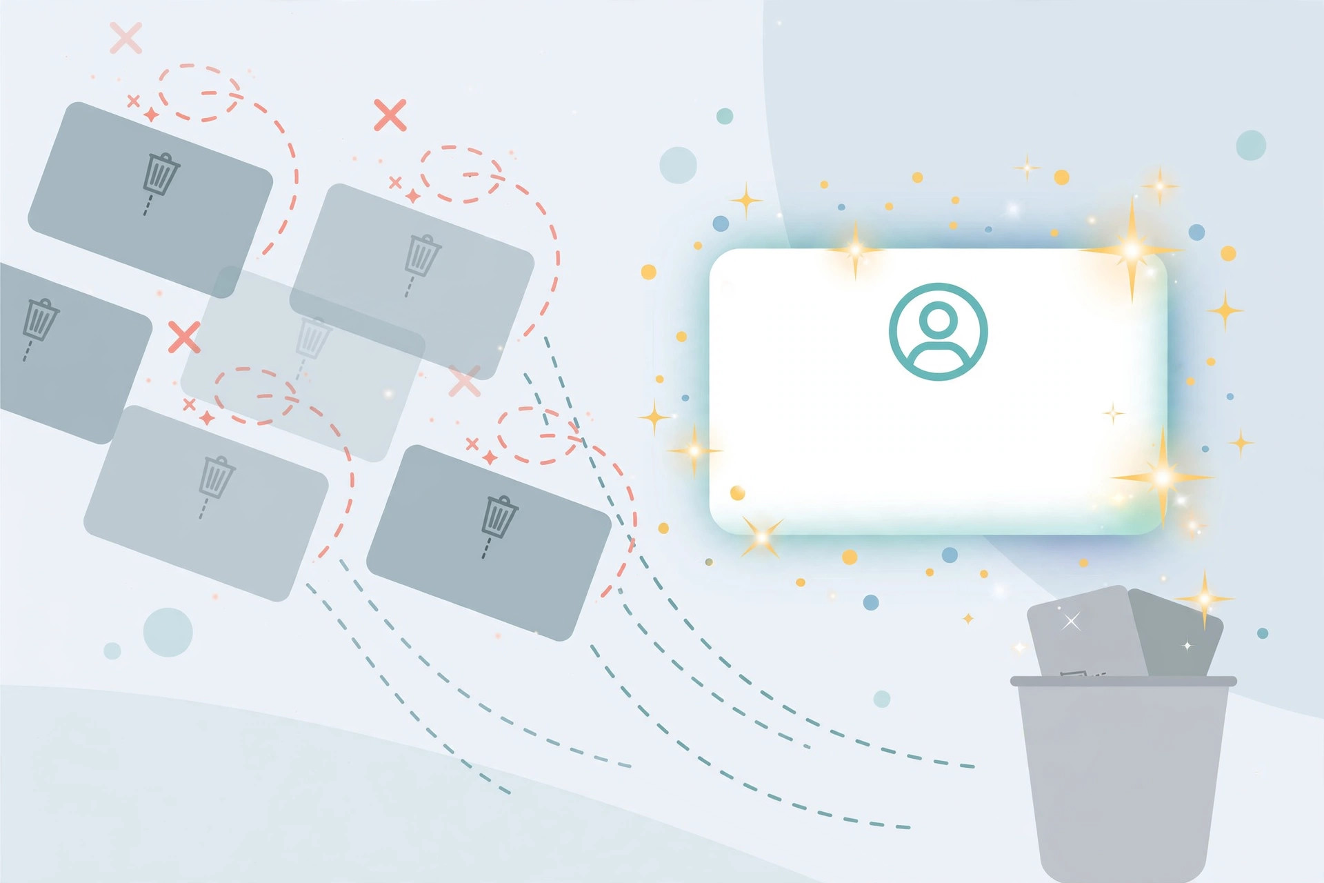 Illustration showing how to find and merge duplicate contacts in the Mac Contacts app