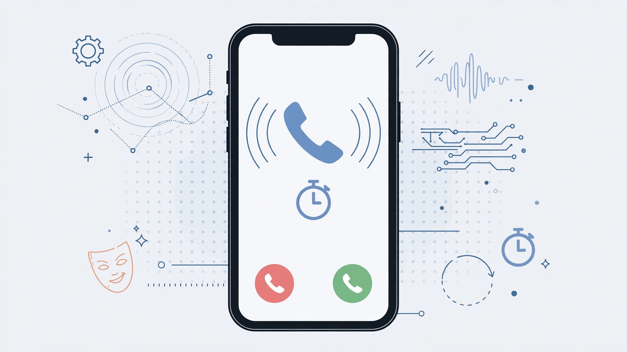 iPhone showing a simulated incoming call screen