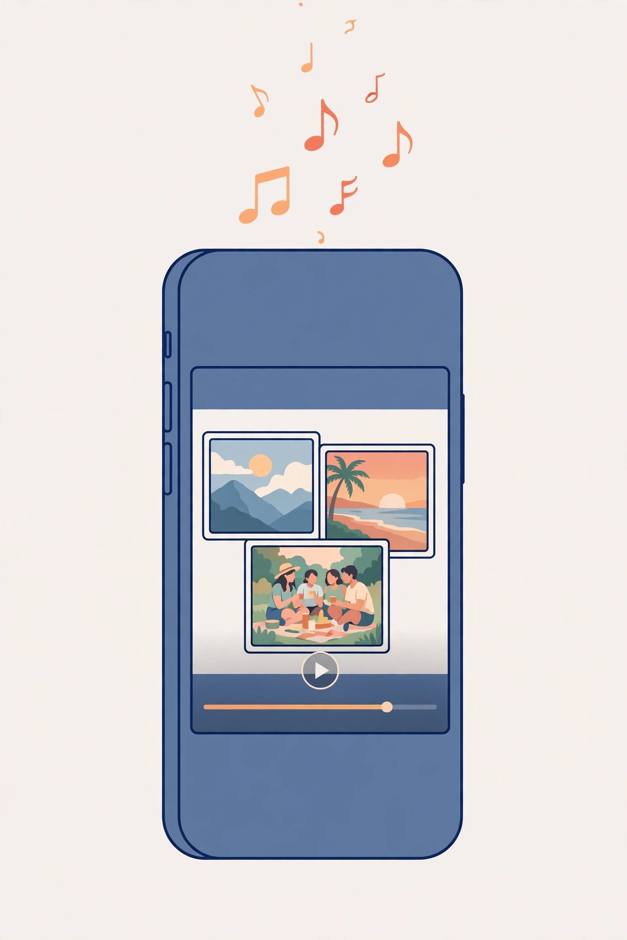 iPhone Photos app playing a custom Memory movie made from selected photos