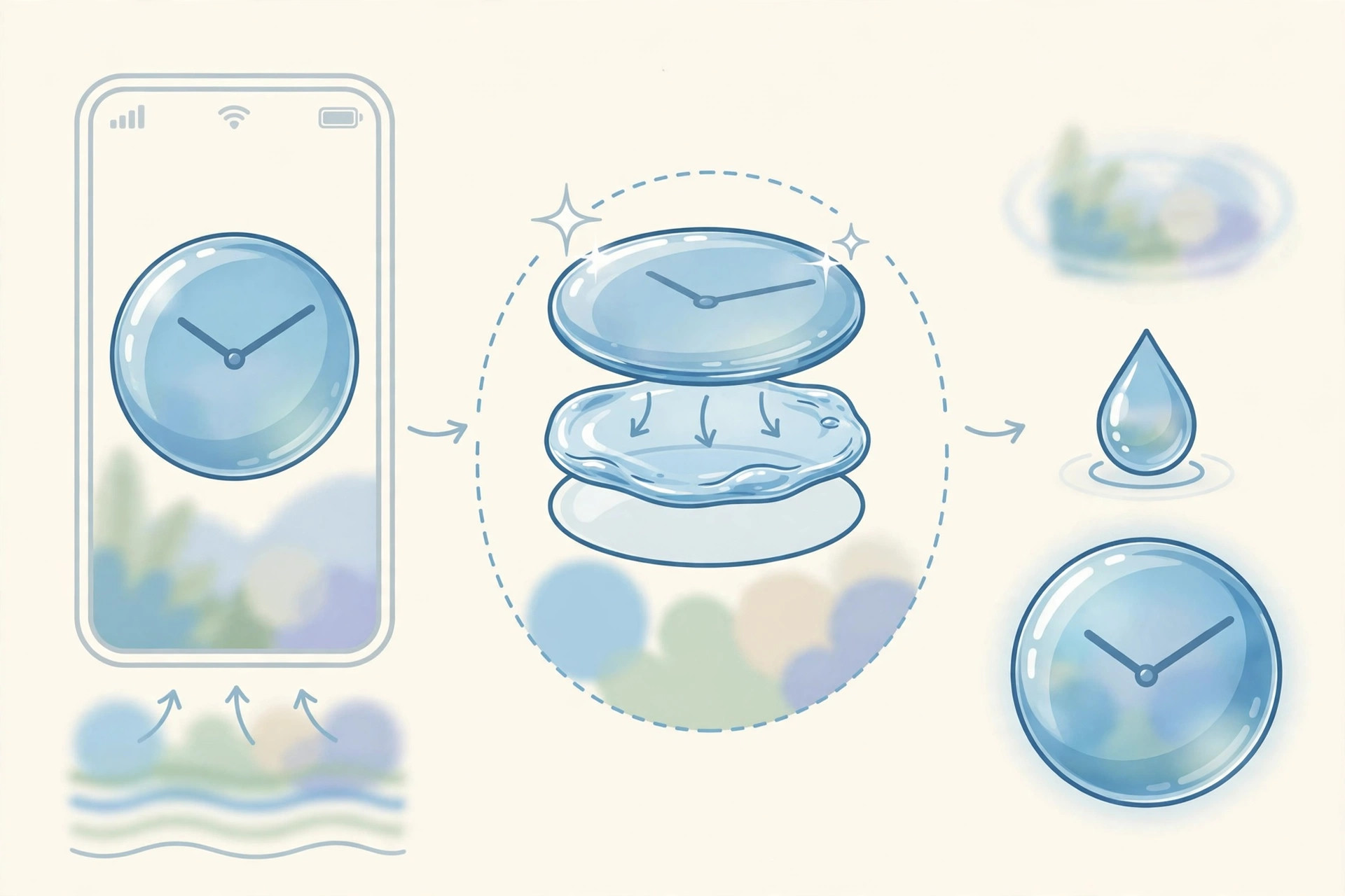 iPhone lock screen editor with the clock selected and the transparency slider for the Liquid Glass effect