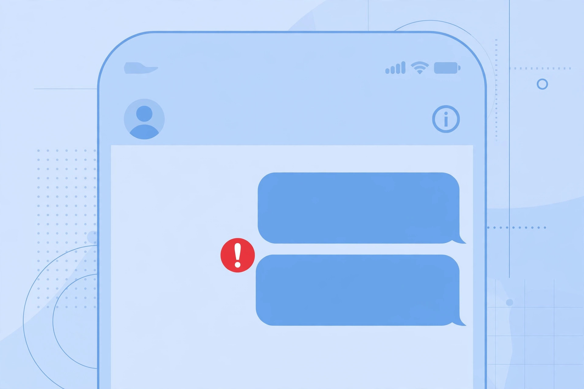 iPhone Messages app showing a failed SMS text message