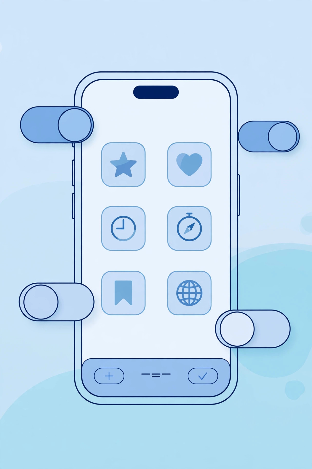 Illustration showing how to customize the Safari Start Page separately on iPhone and Mac