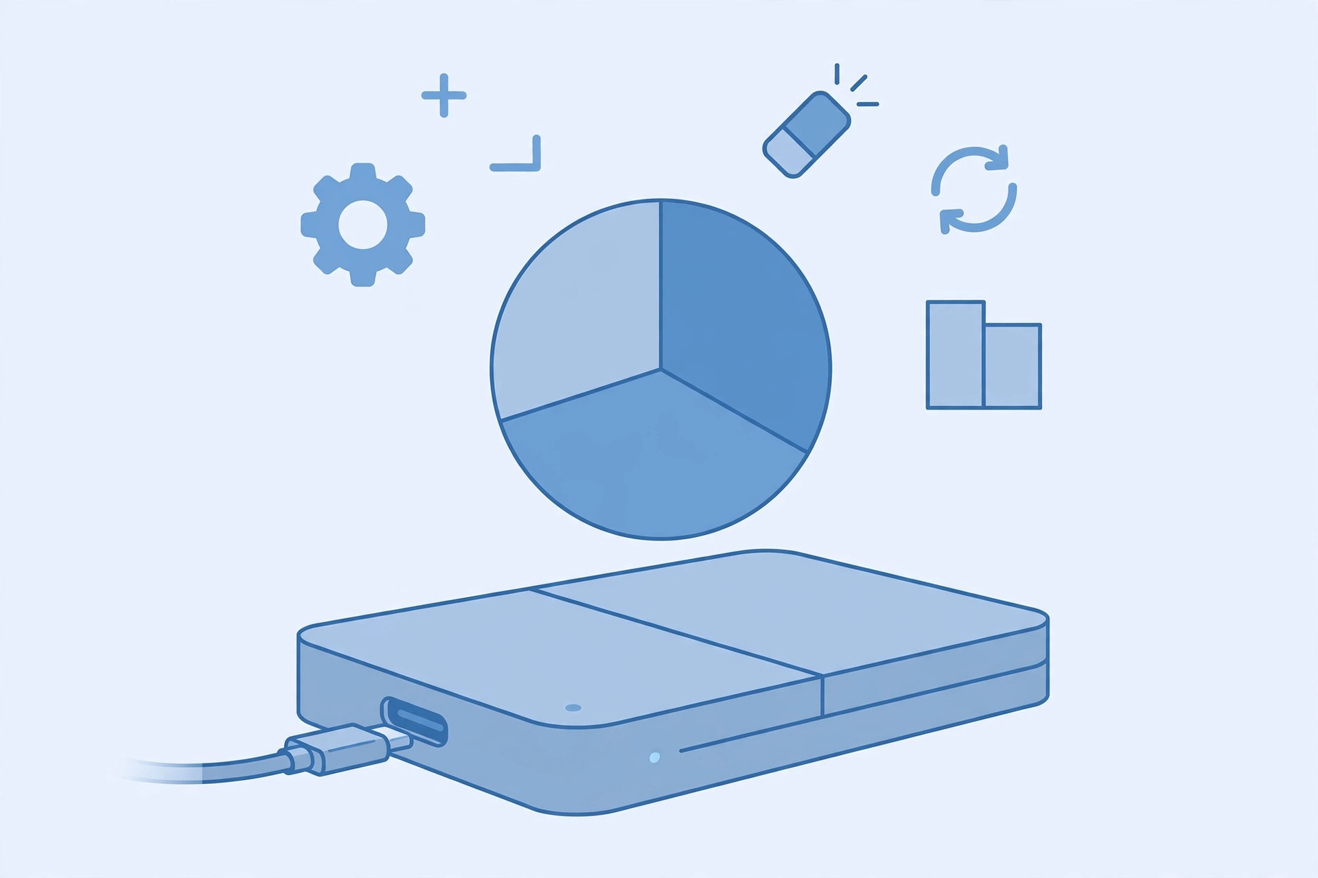 Diagram showing the correct APFS format and startup security settings needed to install macOS on an external drive