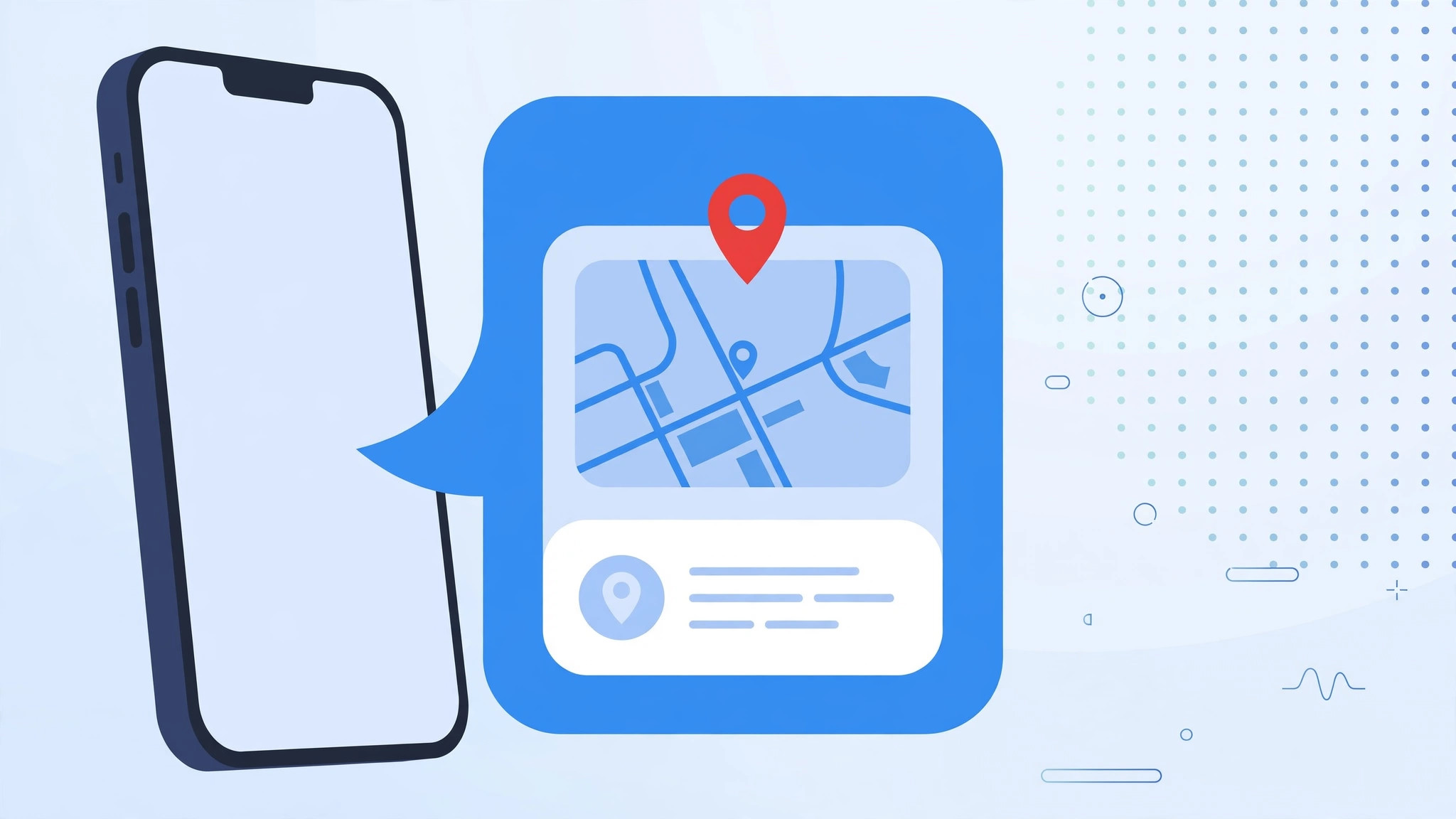iPhone Messages app sharing a location map card in a conversation