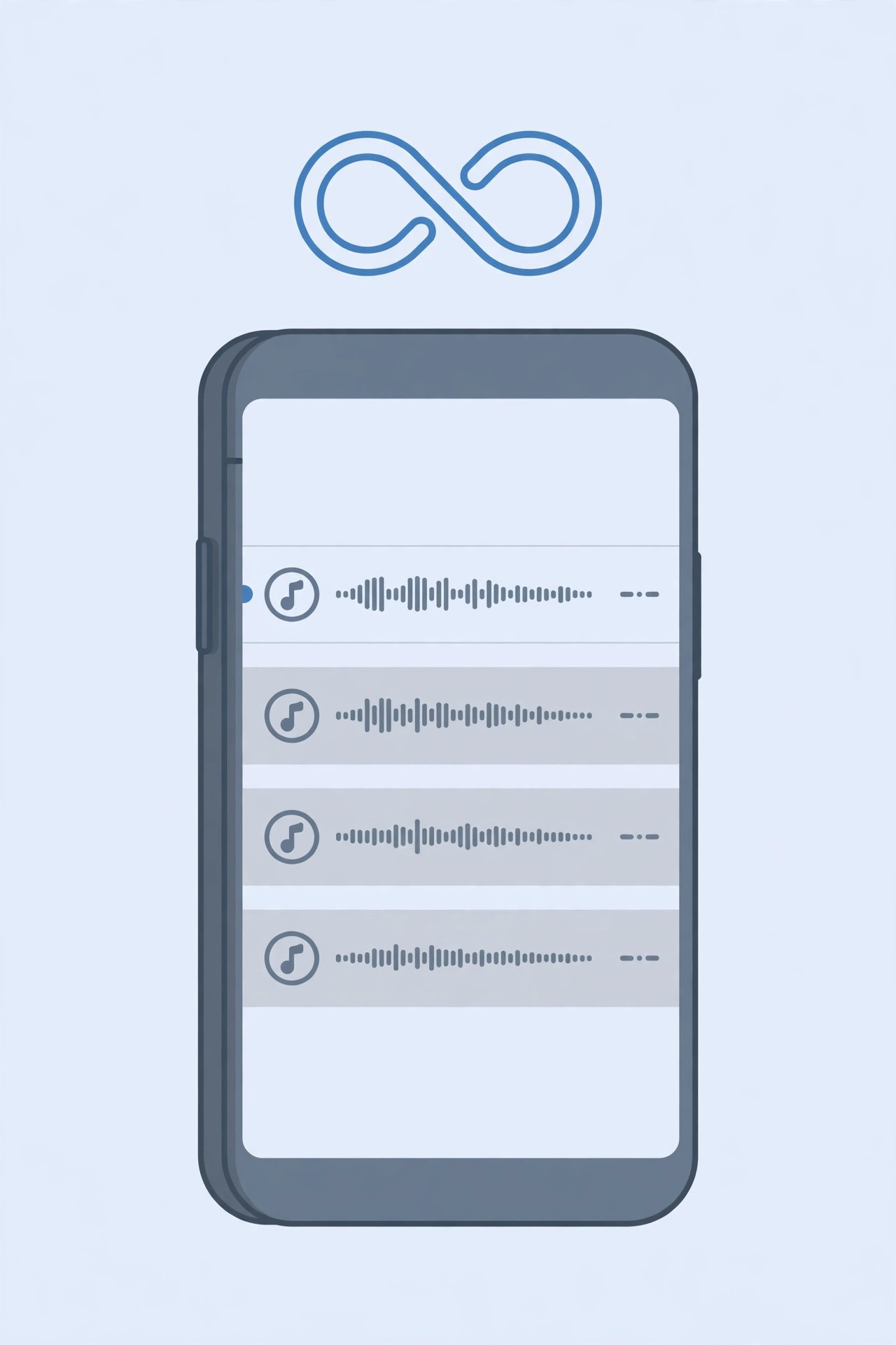 iPhone Music app Now Playing screen showing the Up Next queue with the infinity Autoplay icon highlighted in iOS 14