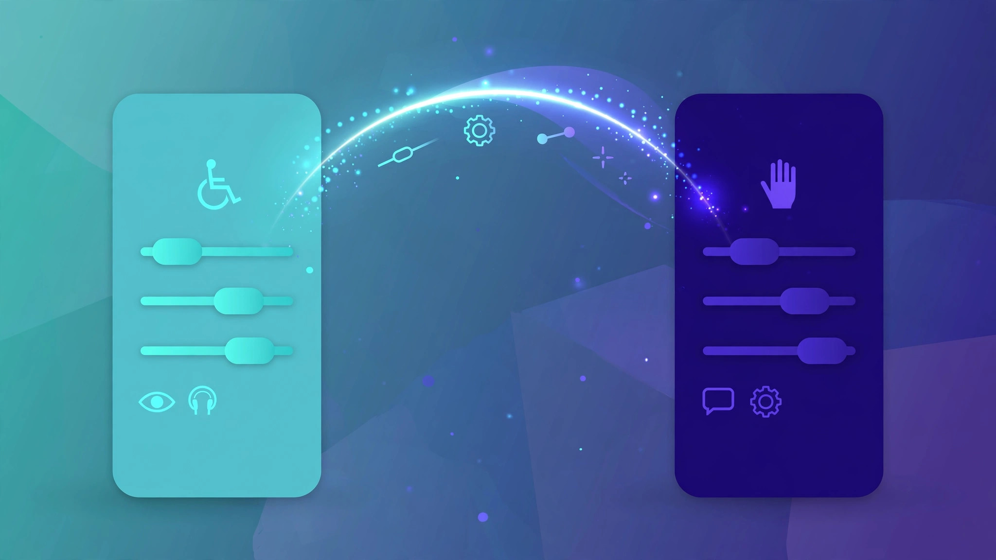 Illustration of an iPhone sharing its Accessibility settings with a nearby device using AirDrop in iOS 26