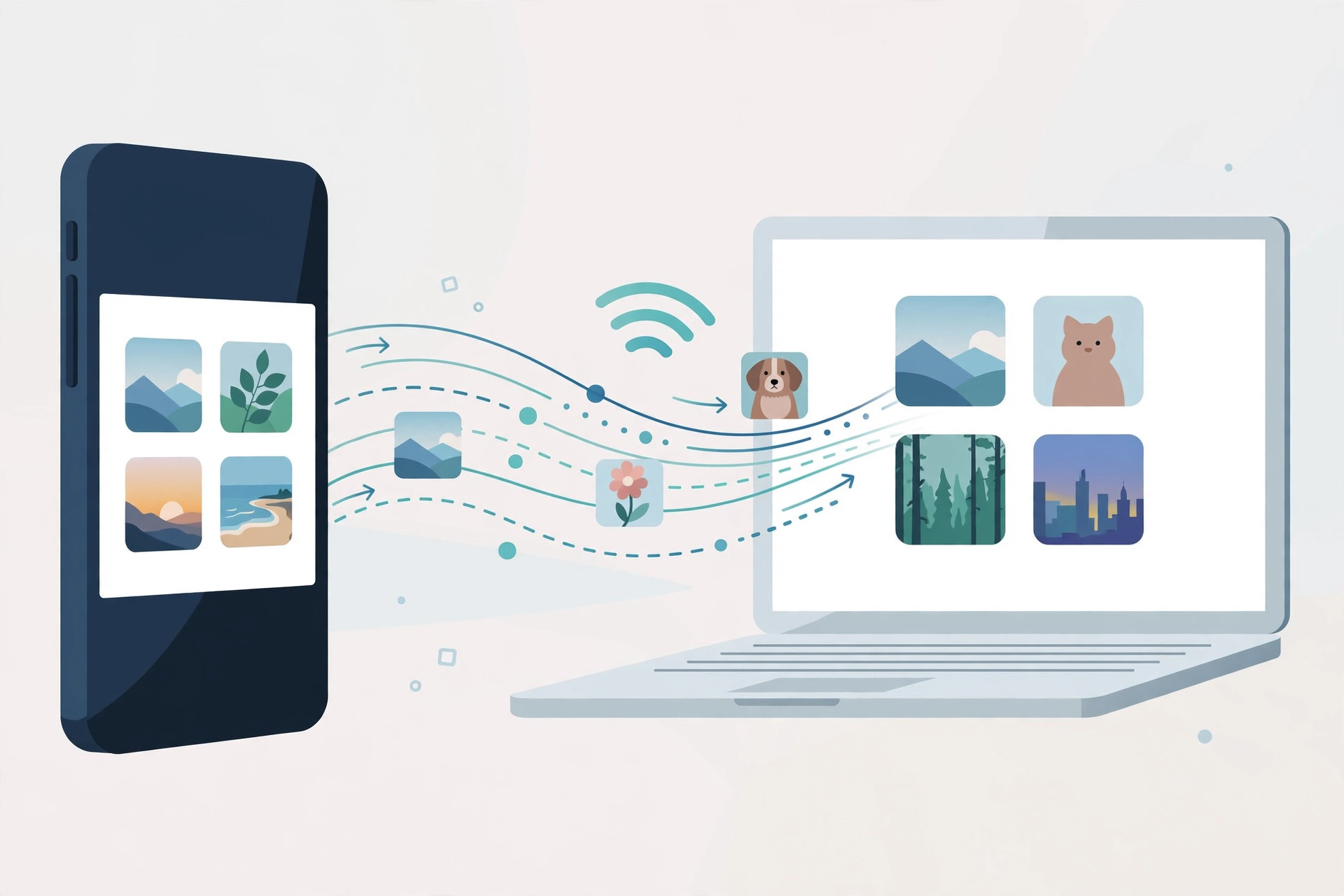 Transferring photos from iPhone to a computer with a cable