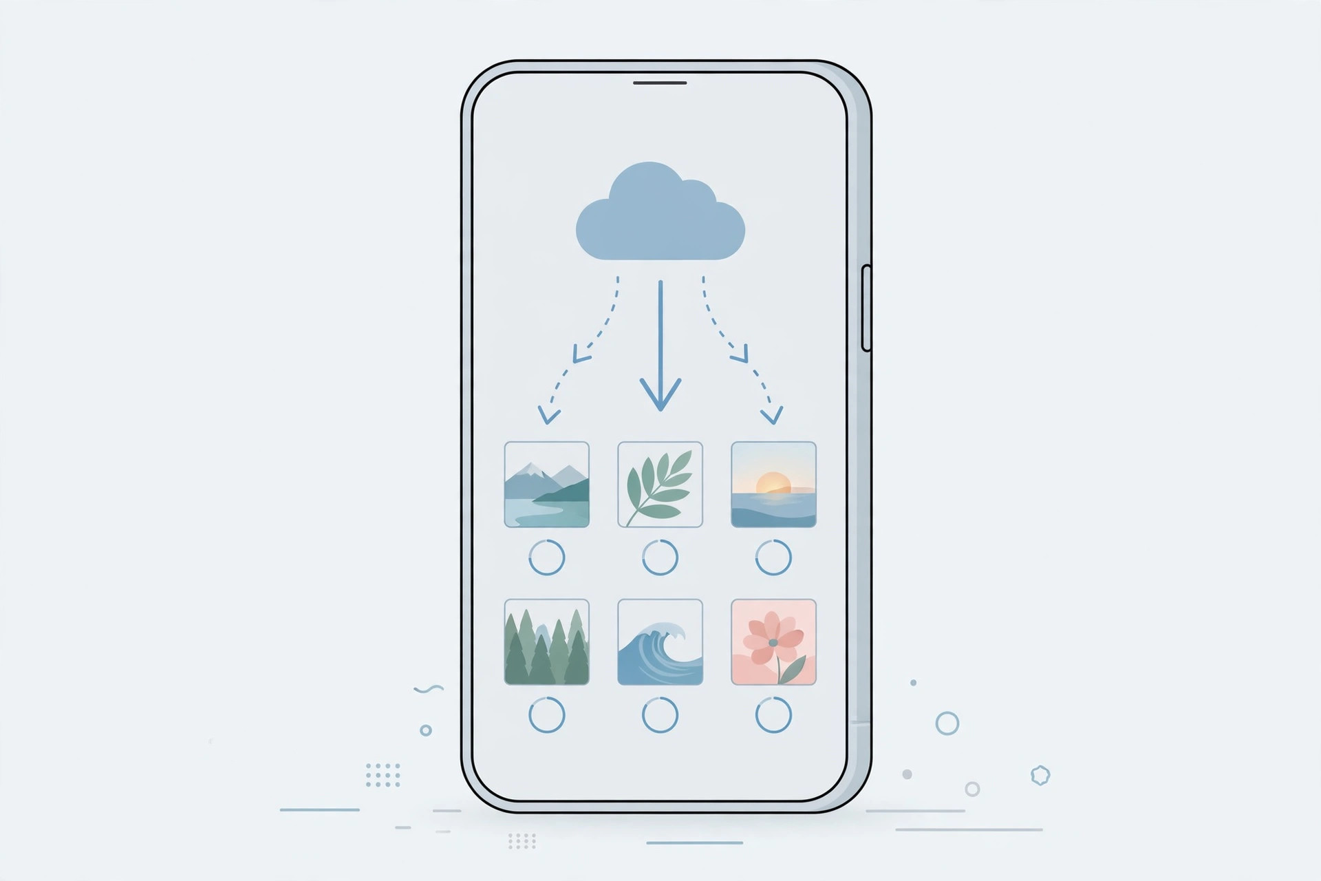 blurry iCloud photo preview with exclamation mark badge on iPhone