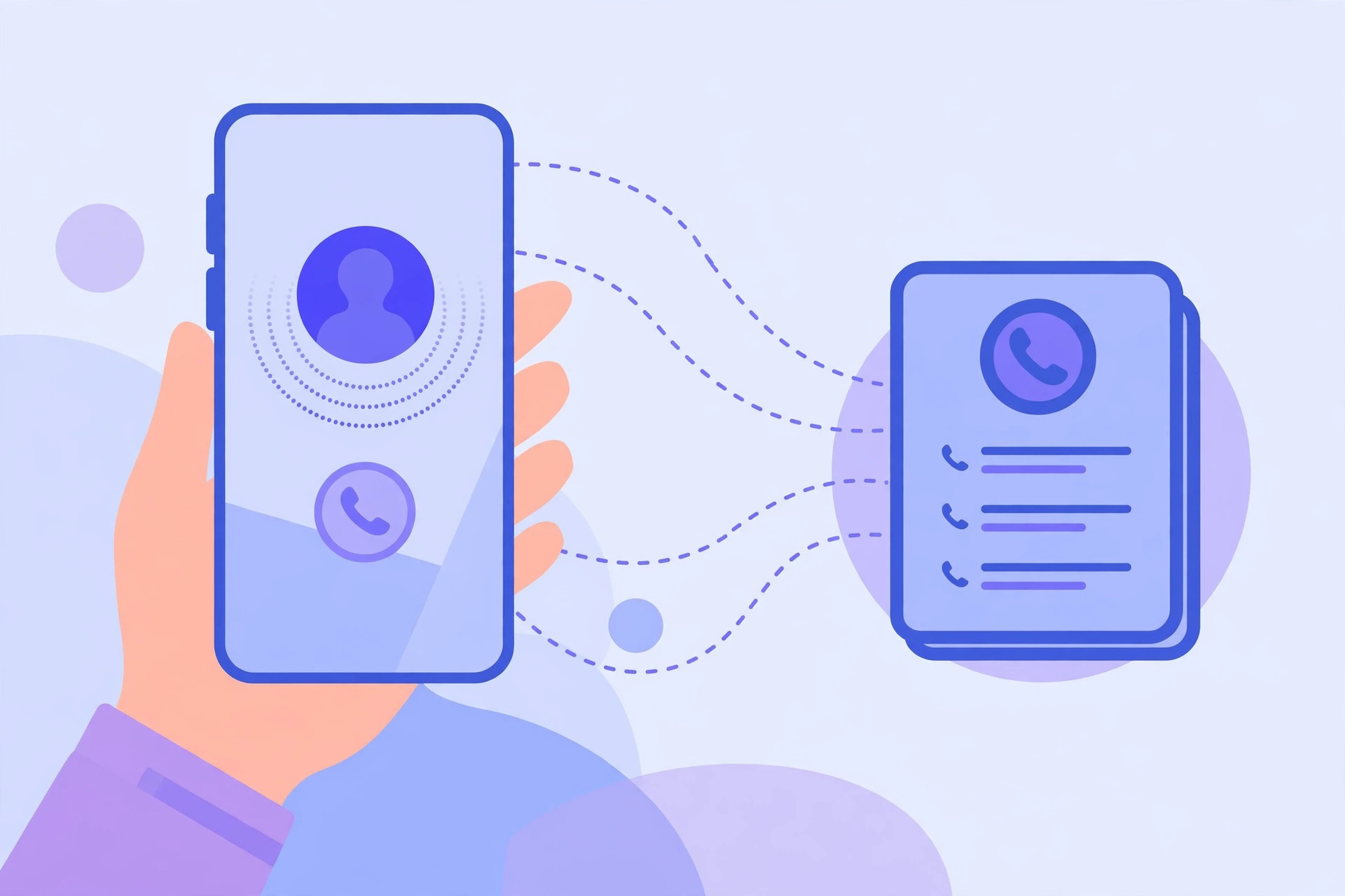 Illustration of an iPhone incoming call screen showing caller ID information for an unknown number.