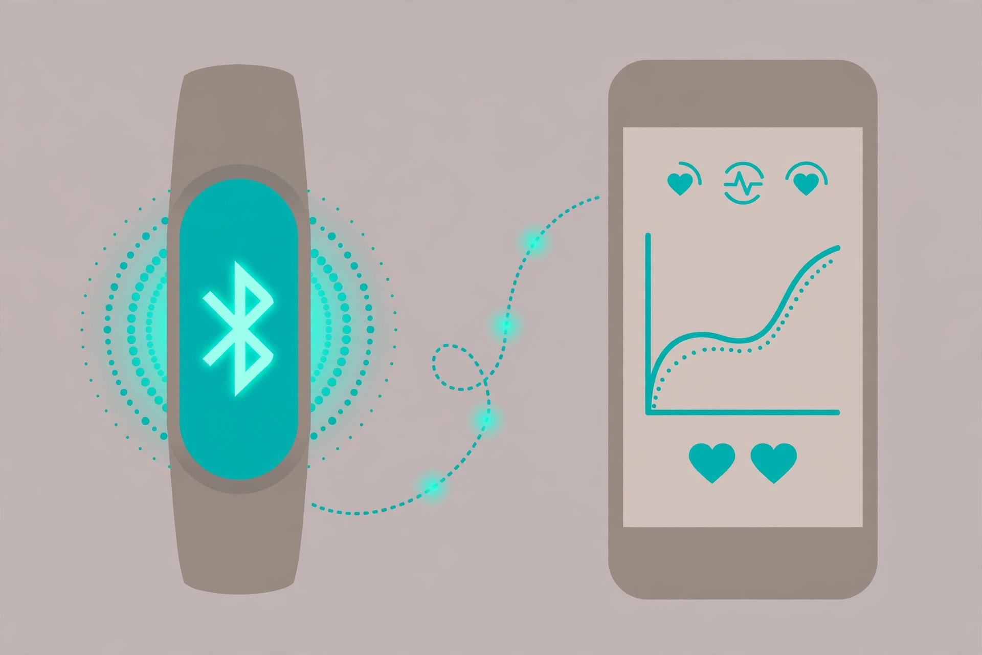 Fitness band syncing workout data to the Apple Health app on iPhone