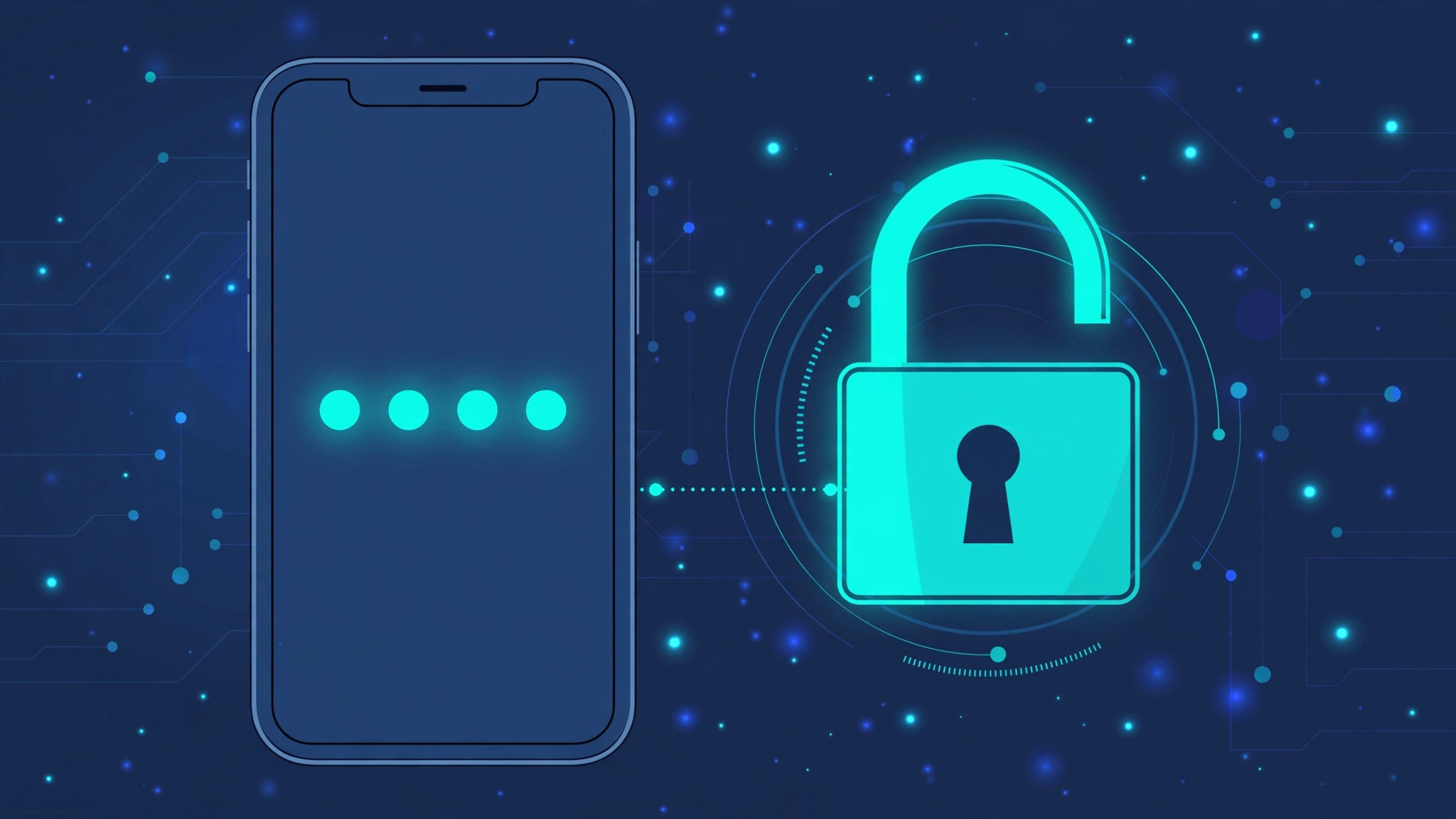 iPhone showing passcode options for a 4-digit code