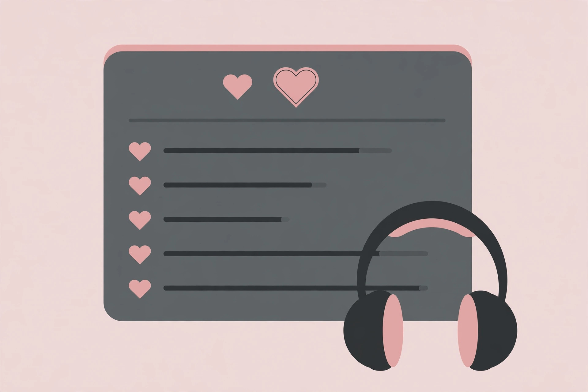 Apple Music smart playlist showing loved songs with heart icons