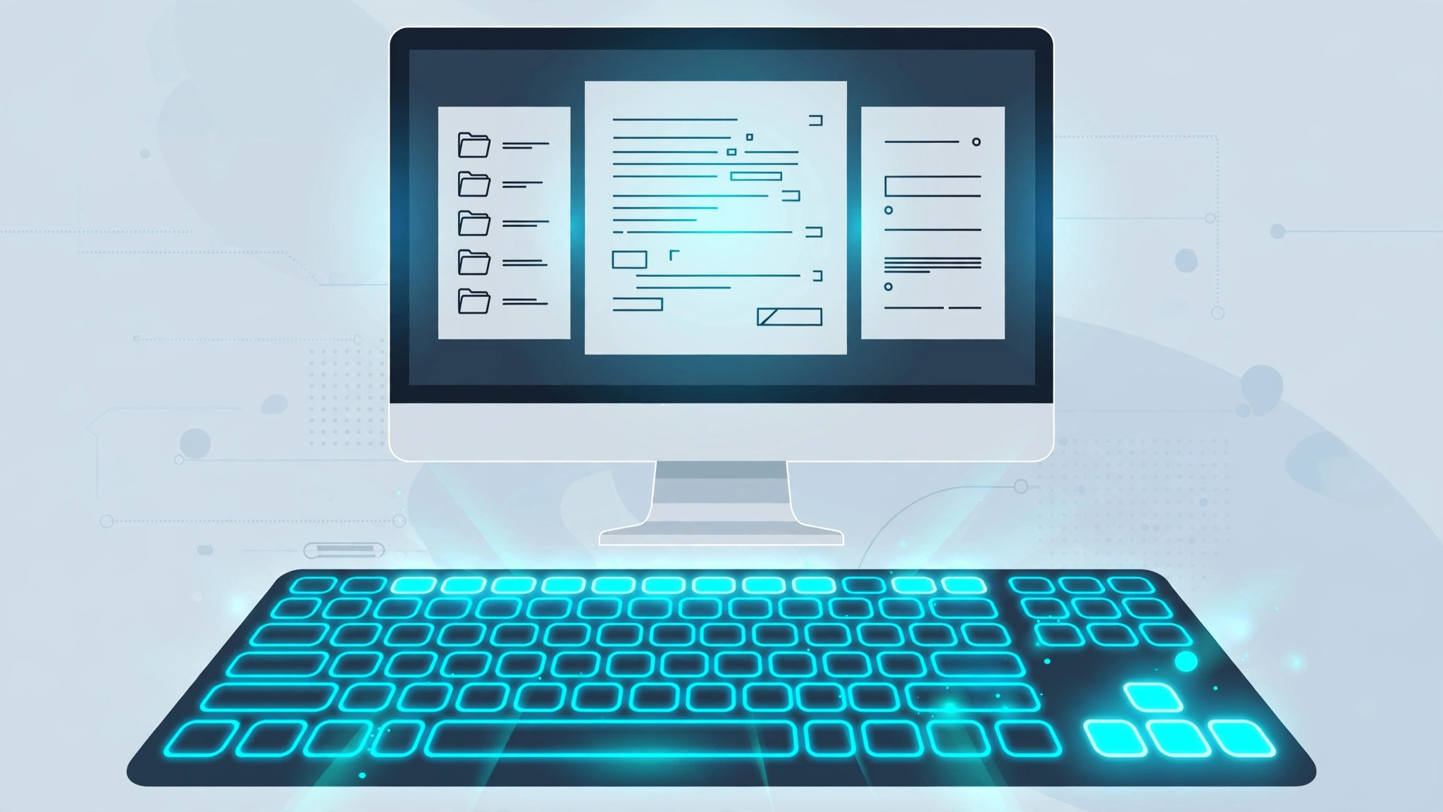 iMac being controlled with a keyboard showing Mouse Keys accessibility option