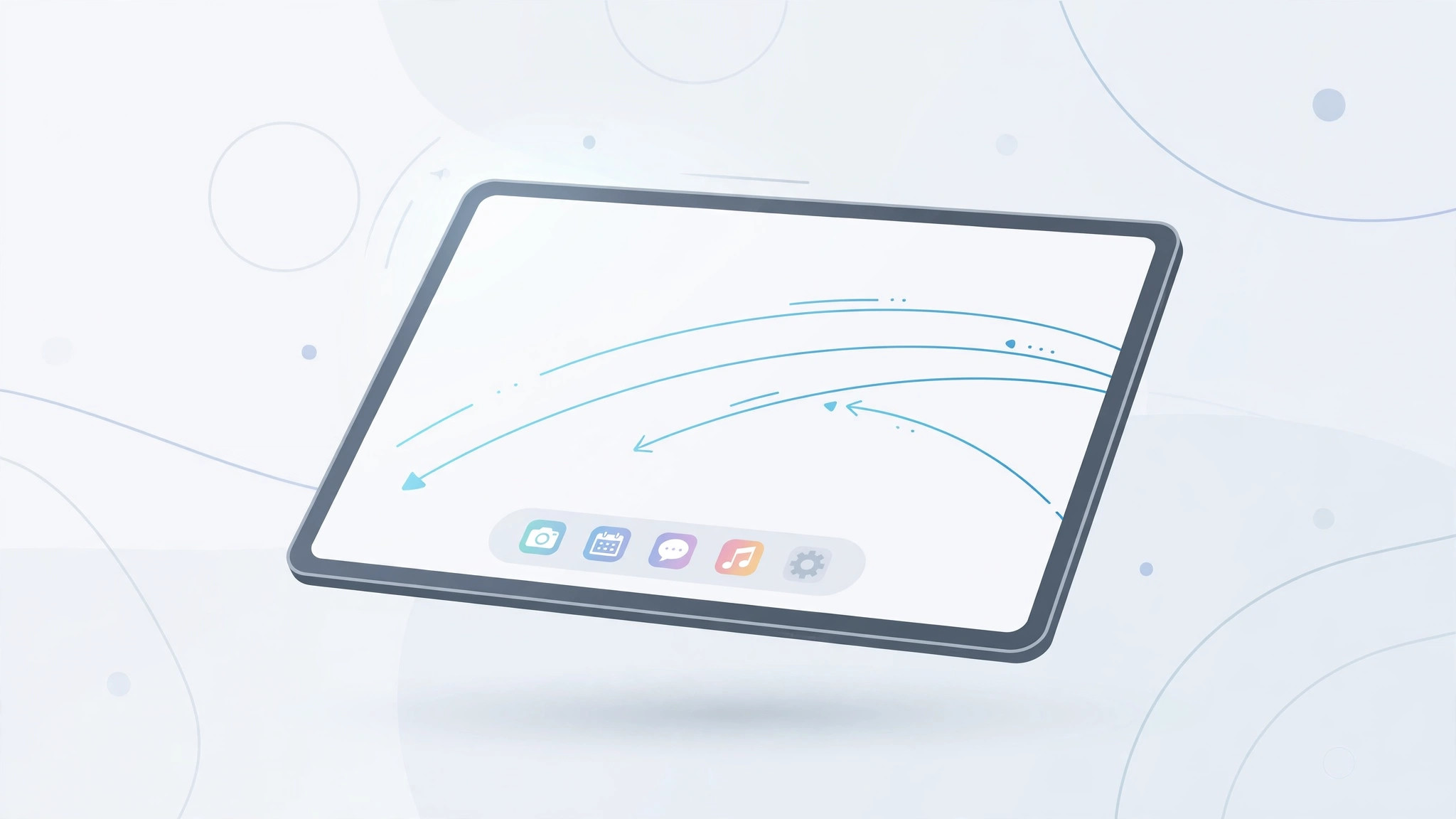 iPad demonstrating new iOS 12 swipe gestures for Control Center and app switching