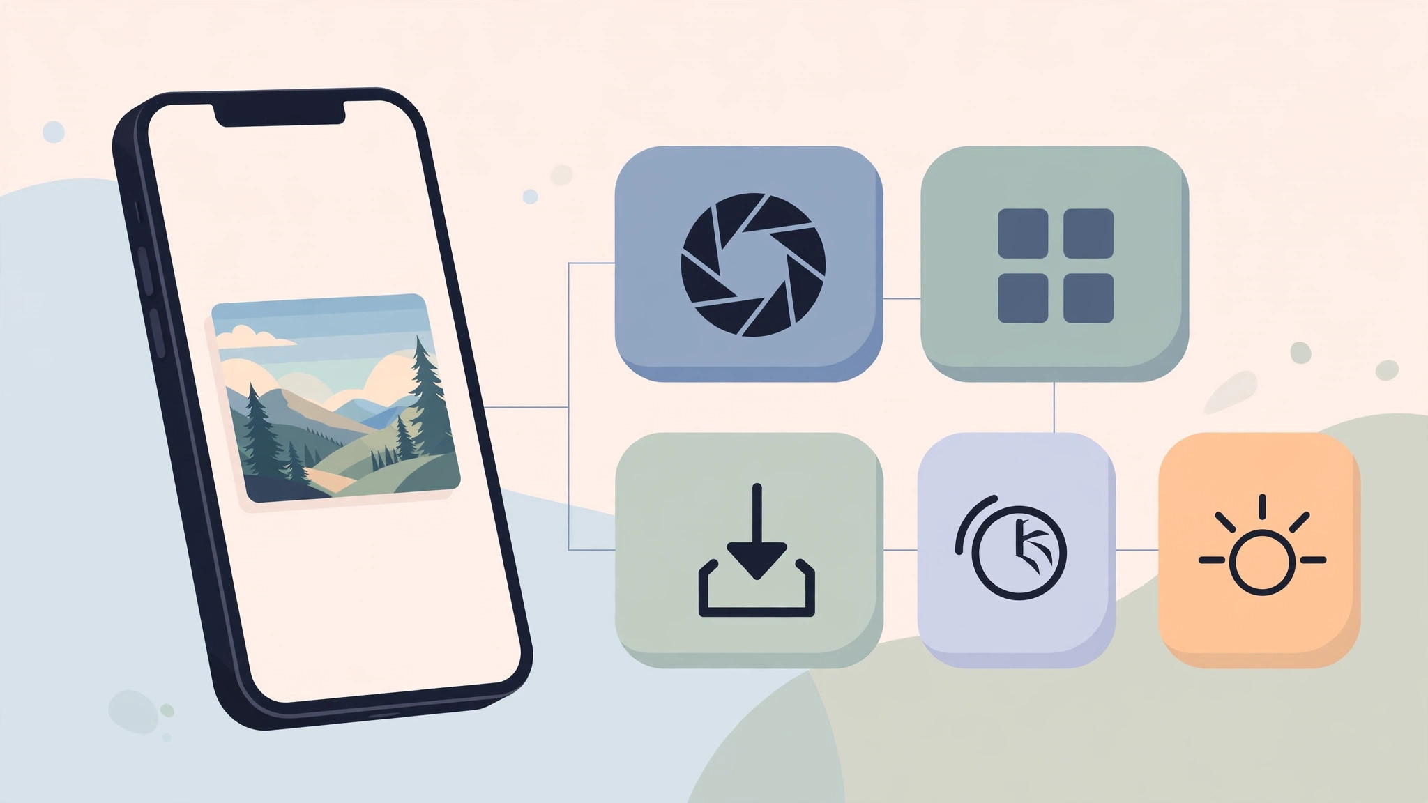 iPhone Photos app info panel showing camera model, lens, resolution and location metadata