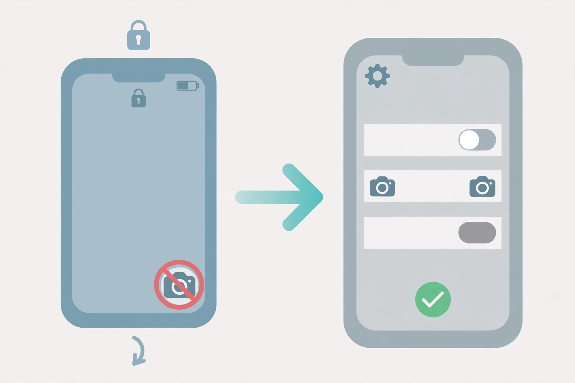 iPhone Camera settings screen with the toggle to disable launching the camera by swiping on the lock screen