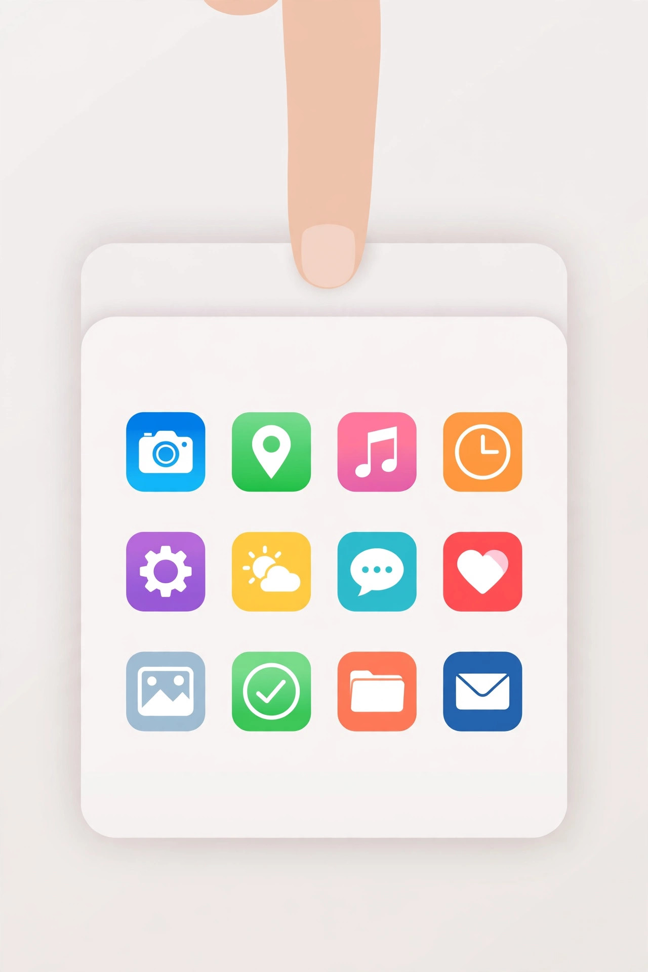 iPhone Home Screen folder with its name hidden using the invisible-character rename trick