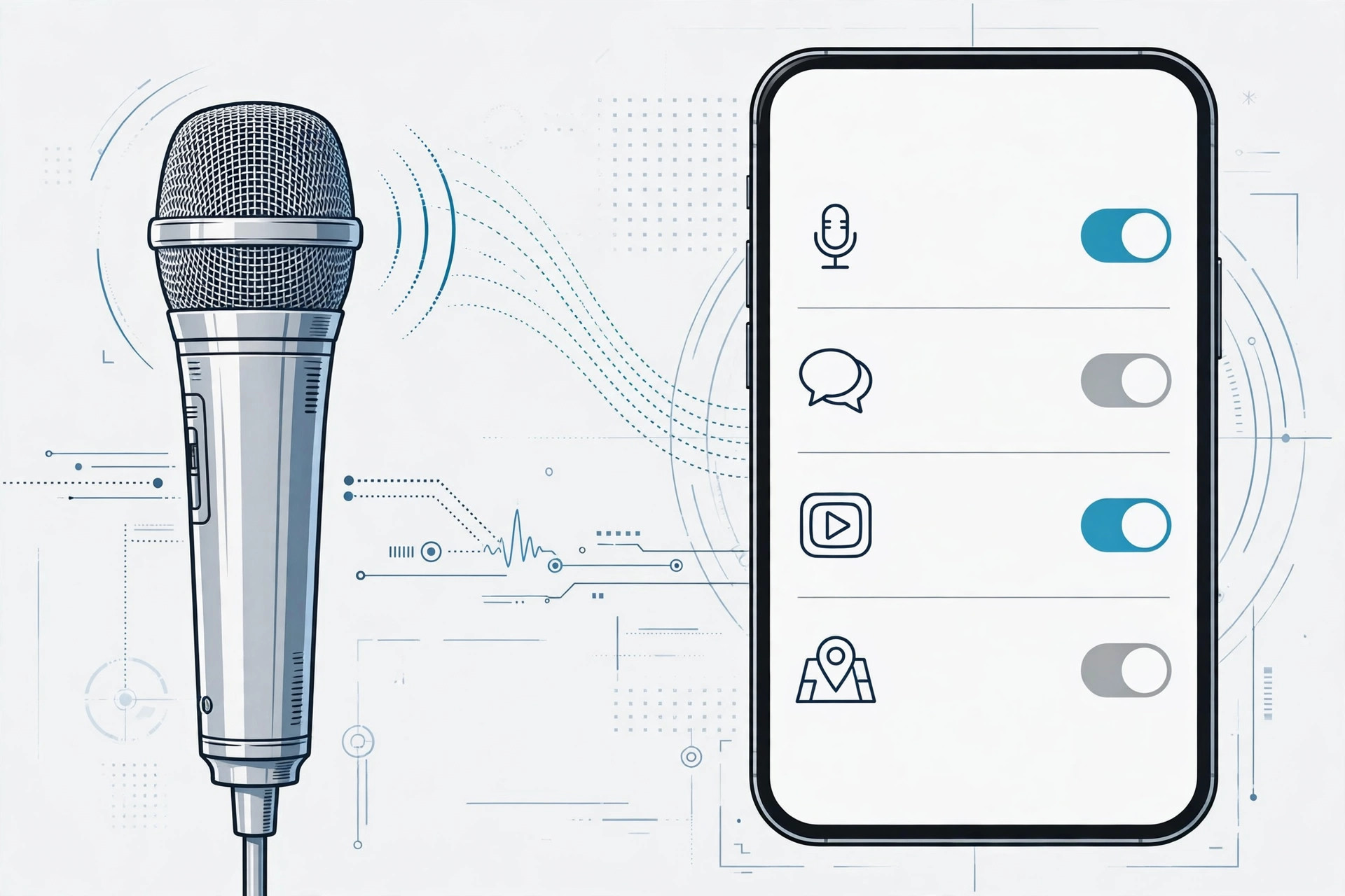Enabling microphone access for an app in iPhone Privacy and Security settings