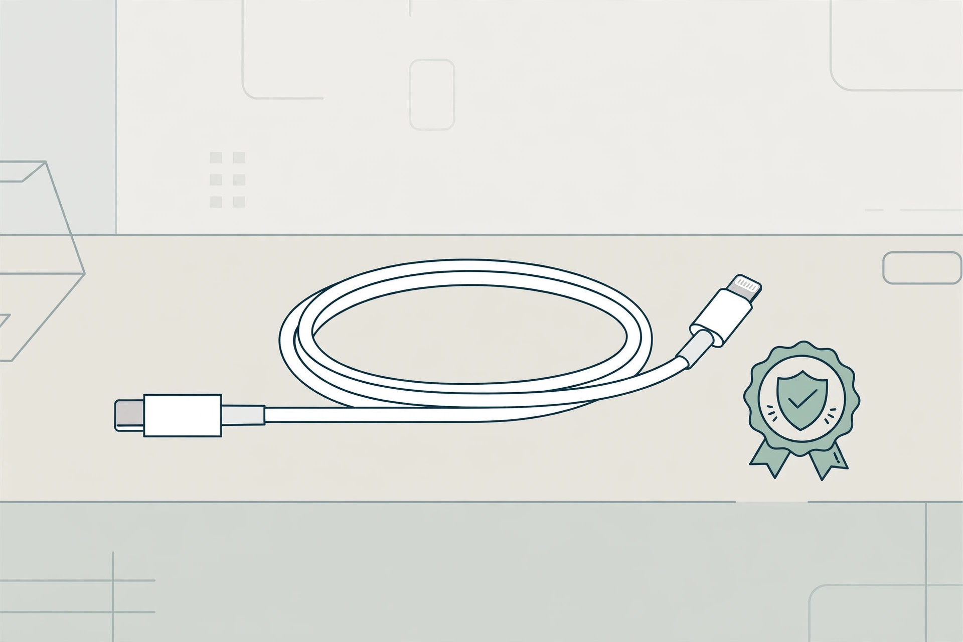 Faulty iPhone power adapter and cable being checked before a warranty service visit
