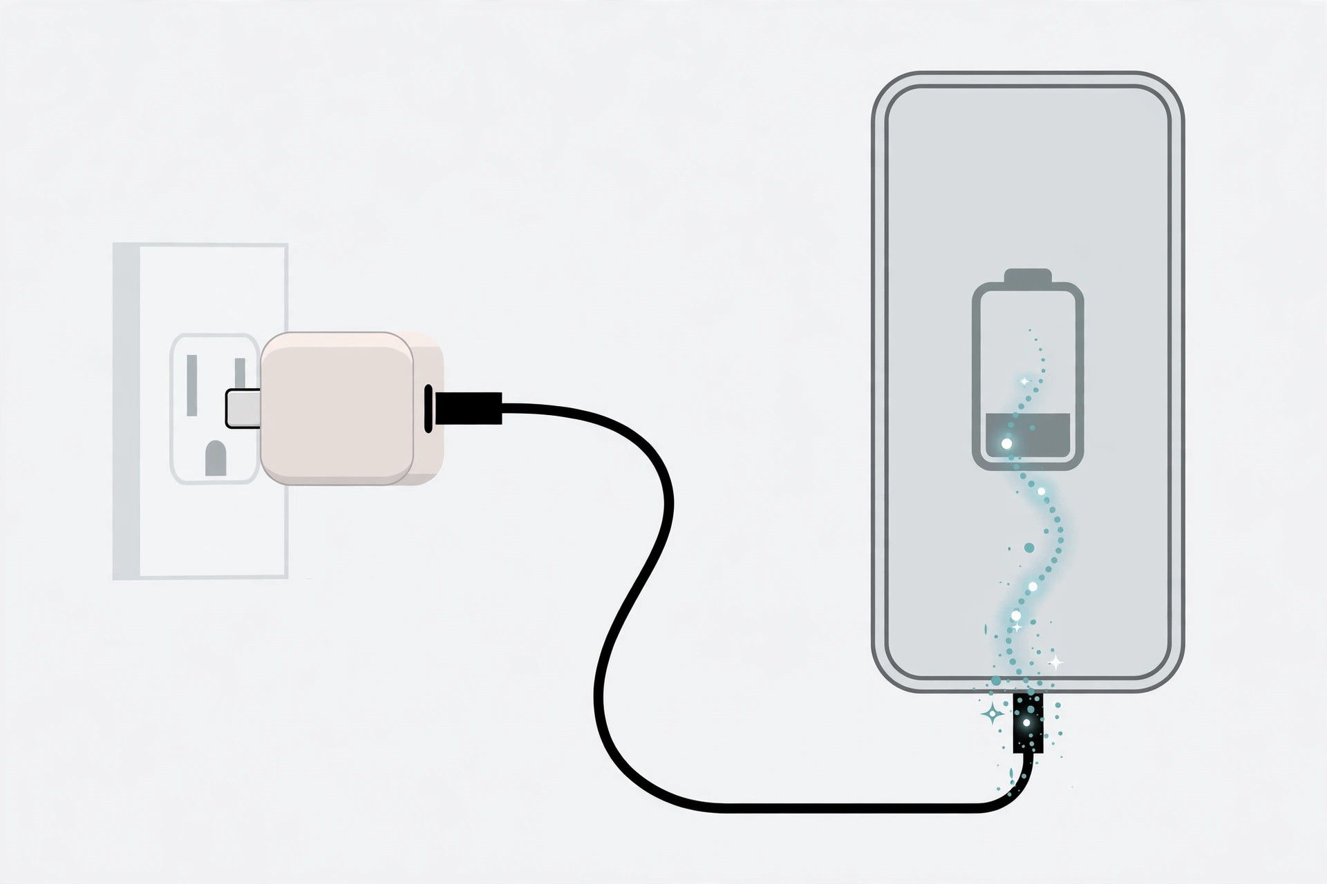 iPhone connected to a charger with battery health and optimized charging settings on screen