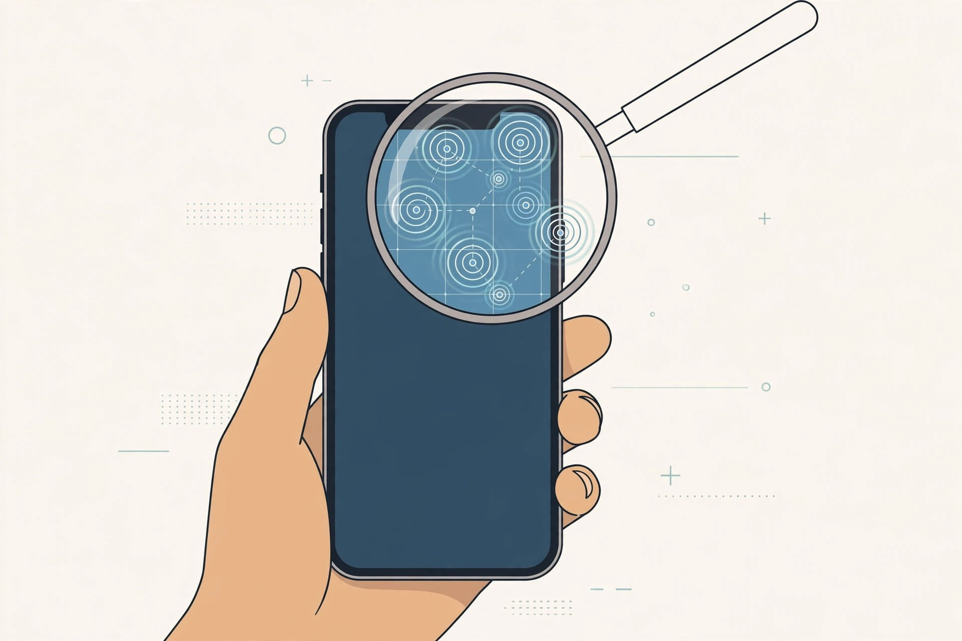 iPhone with a glitching display being diagnosed for touch issues
