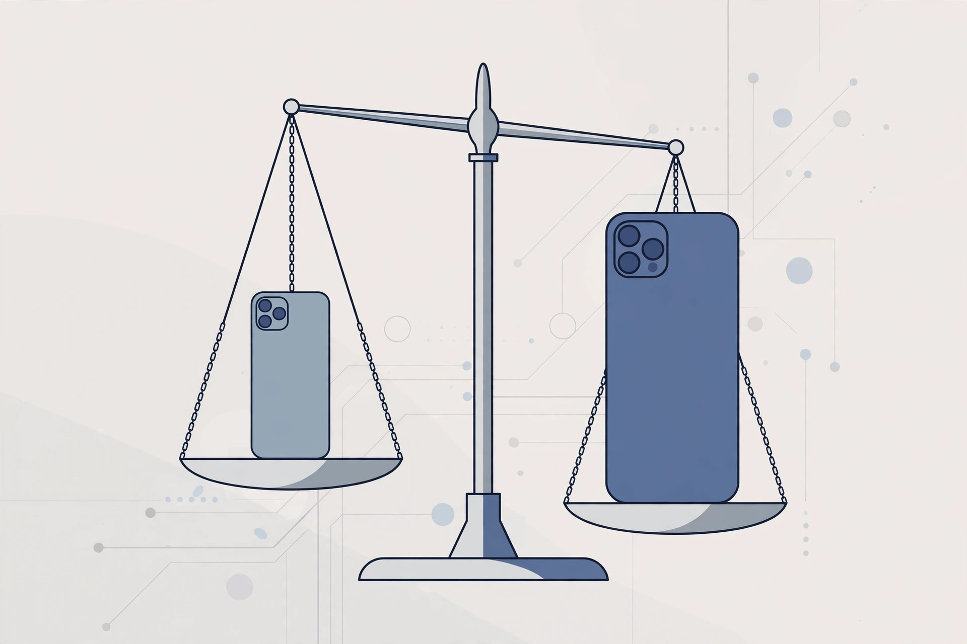 Illustration weighing whether to buy an iPhone SE now or wait for the next generation