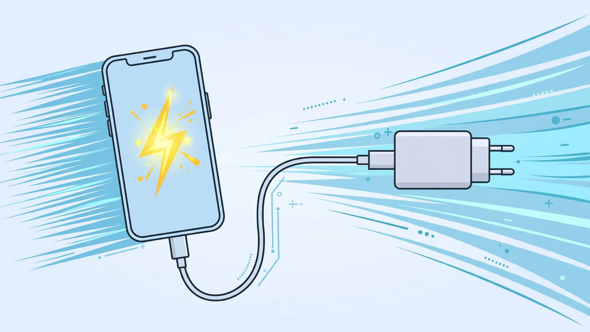 iPhone fast charging with a USB-C power adapter