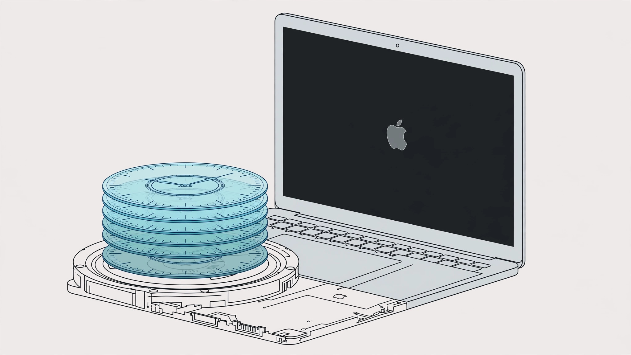 Mac Time Machine settings showing backup options