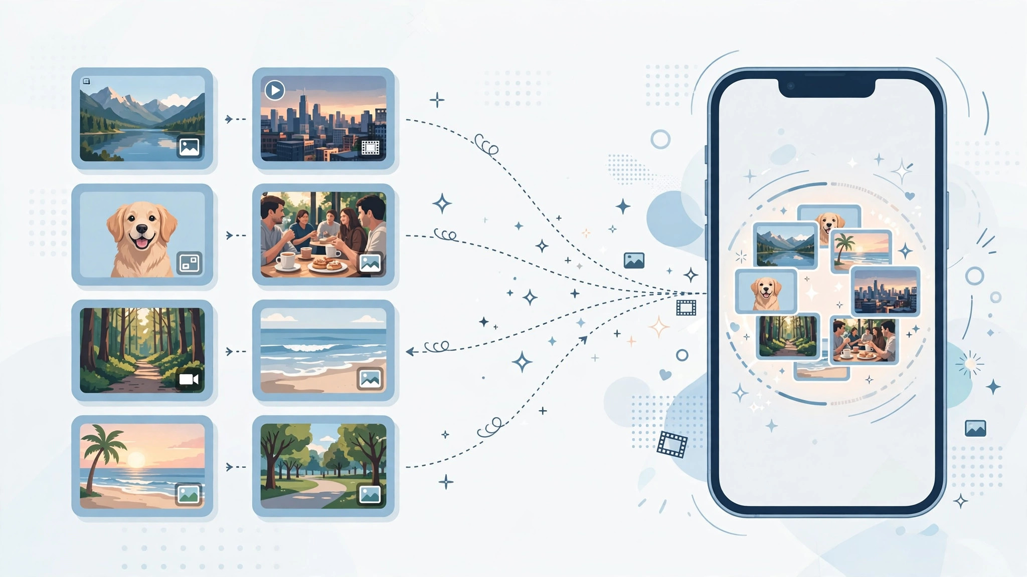 iPhone Photos app showing a custom Memory slideshow being created