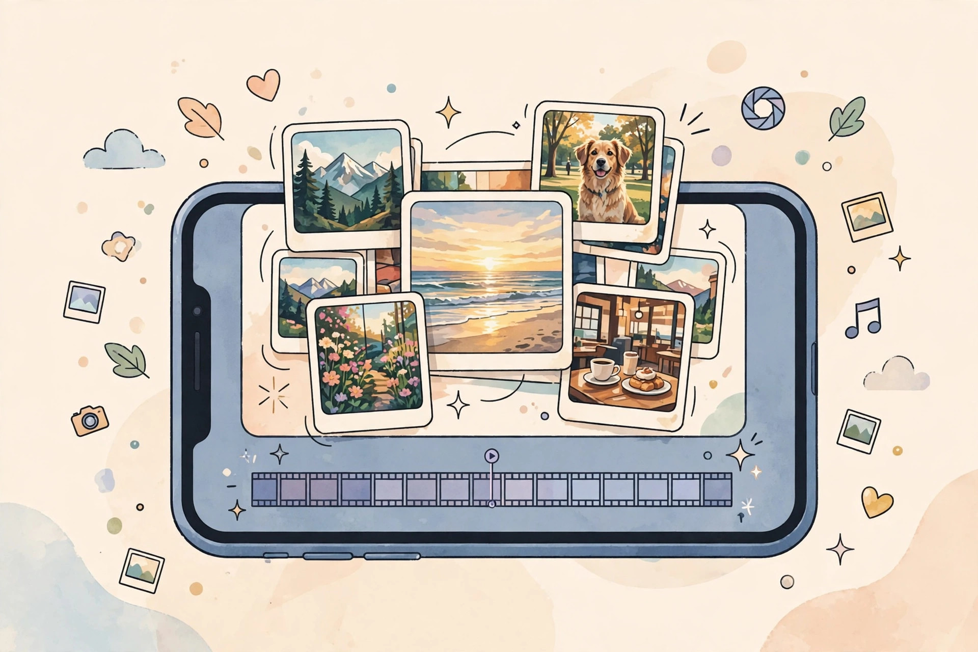 iPhone Photos app creating a custom Memory slideshow from a photo album