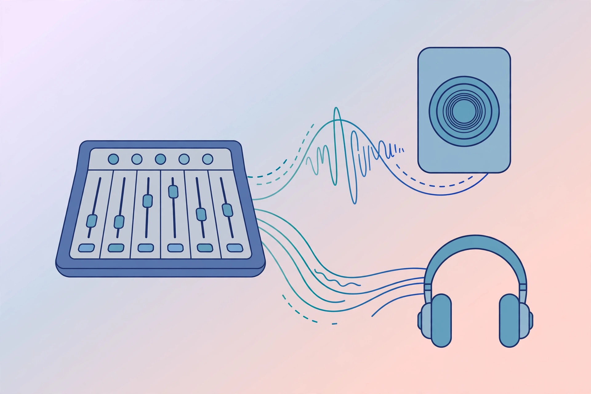 Audio Hijack session routing macOS app audio to separate output devices