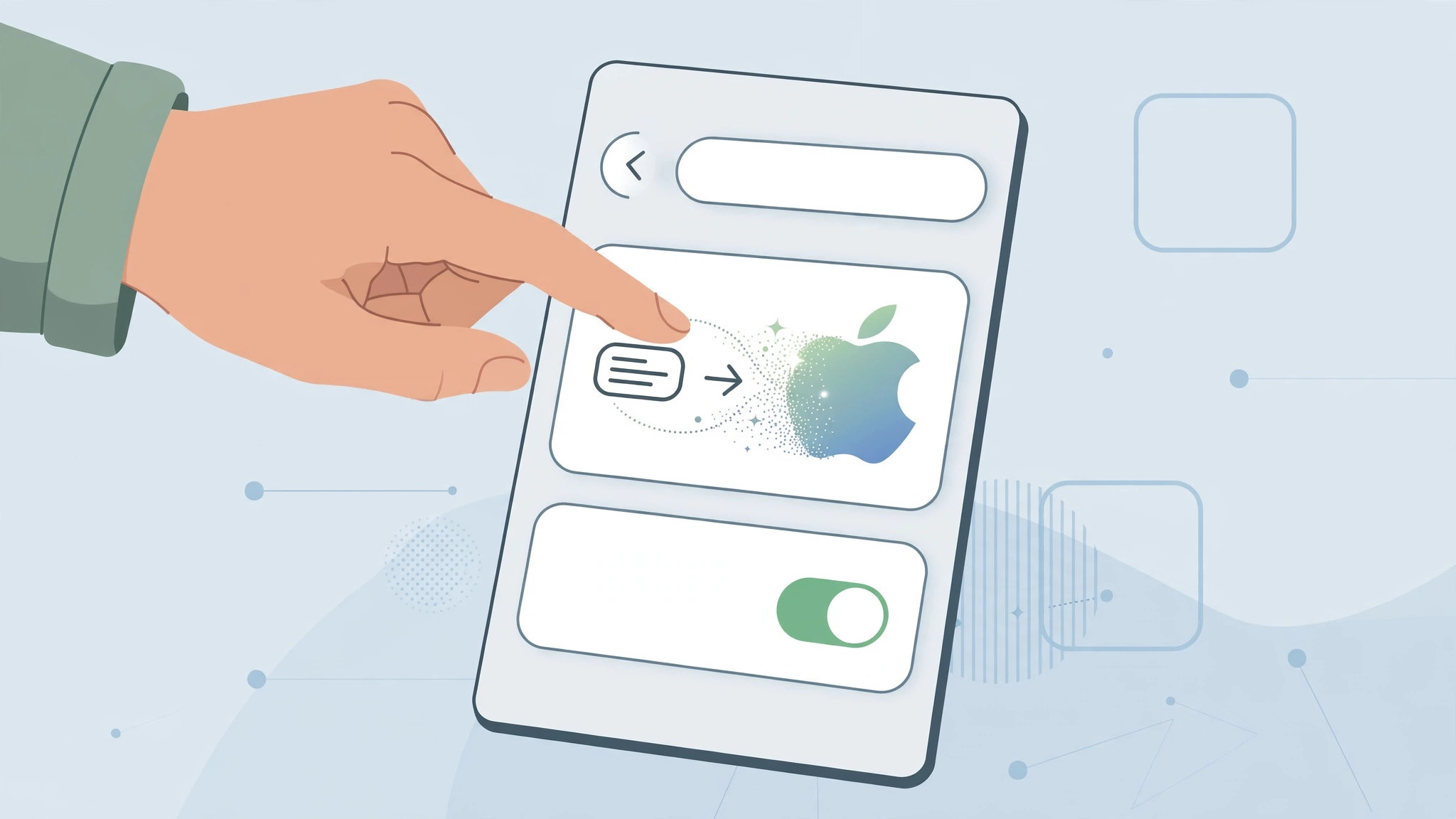 Setting up a Text Replacement shortcut for the Apple logo symbol on iPhone