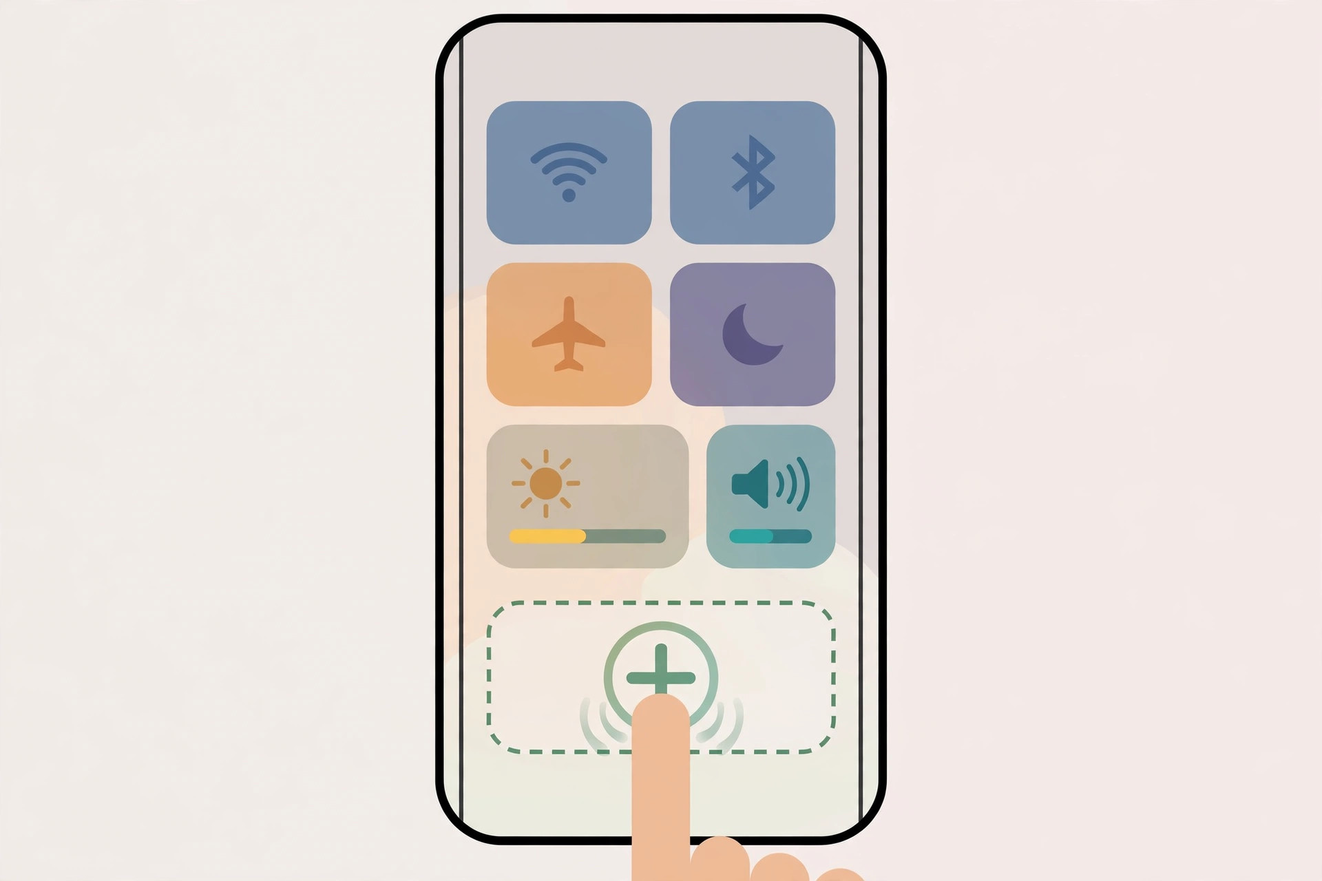 iPhone Control Center edit mode with the Add a Control option for adding the Vehicle Motion Cues toggle