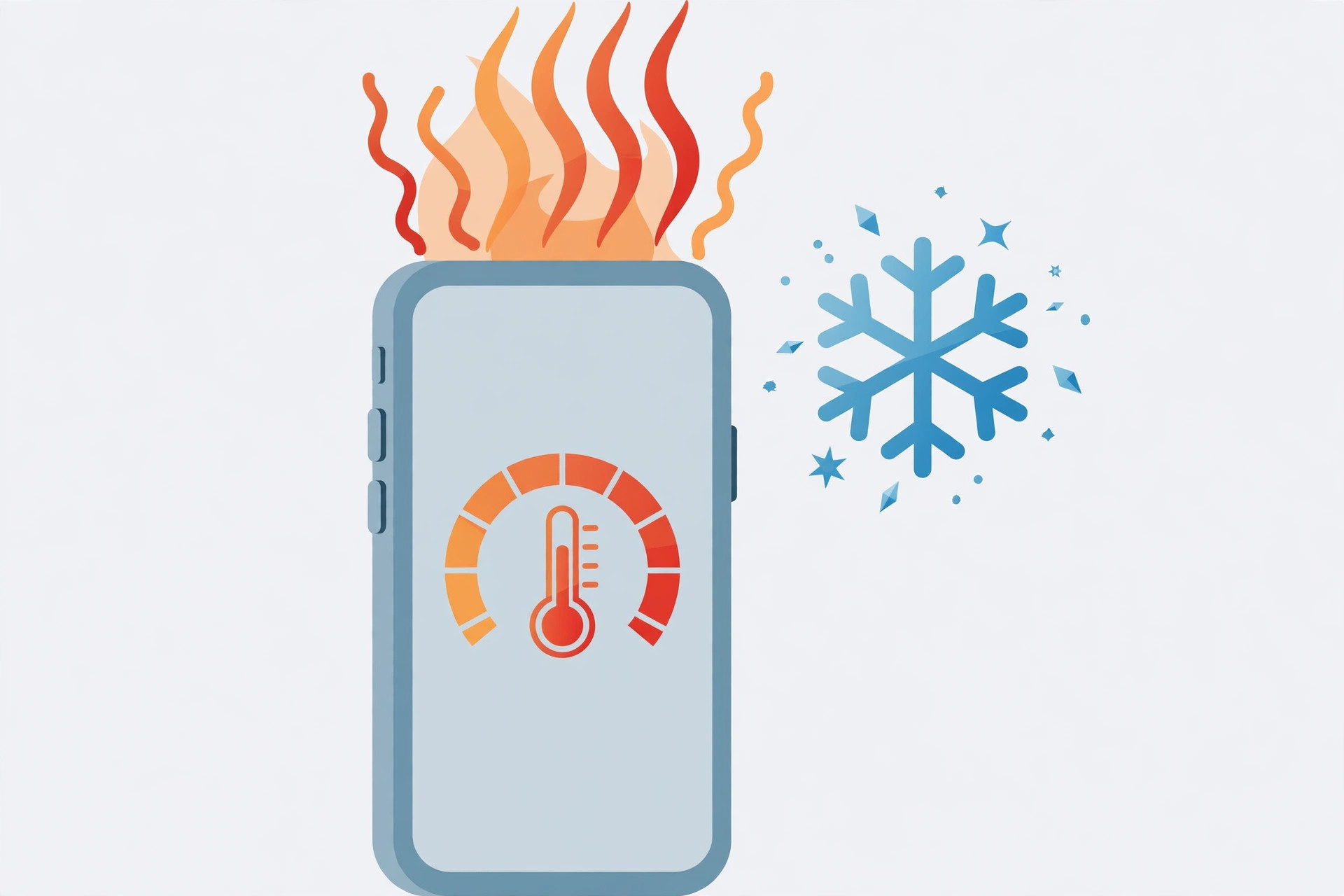 iPhone showing temperature warning with cooling tips illustrated