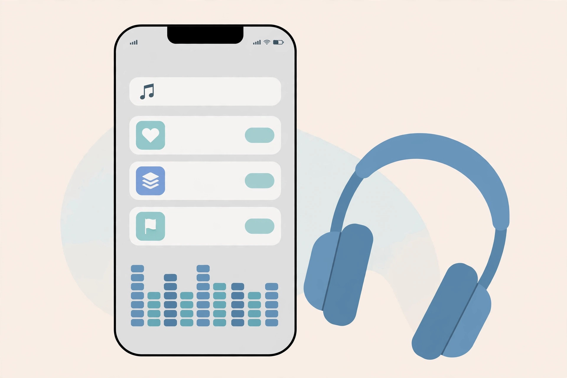 iPhone home screen showing alternative music player apps beside the stock Music app