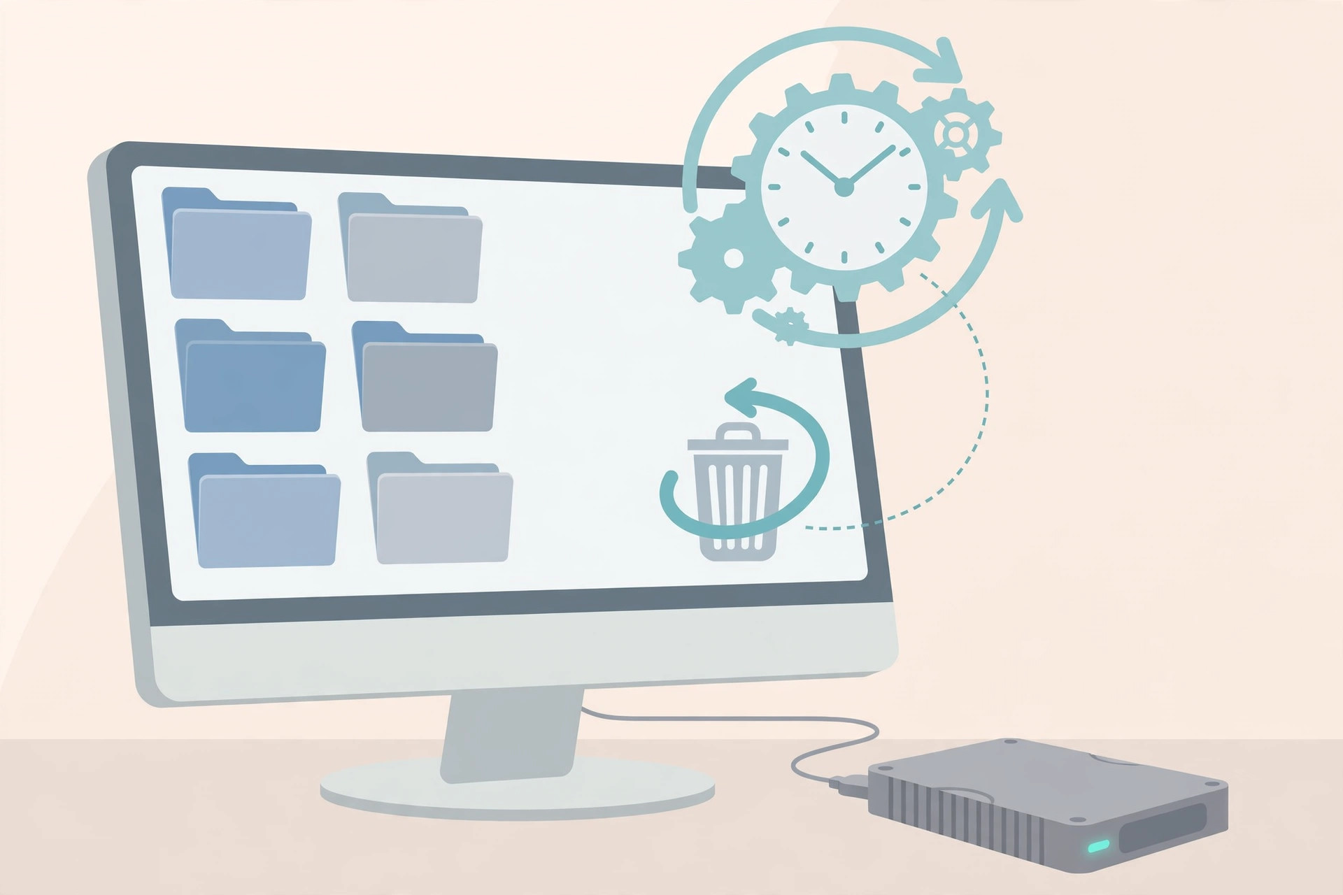 Time Machine interface on a Mac showing file versions scrolling back in time