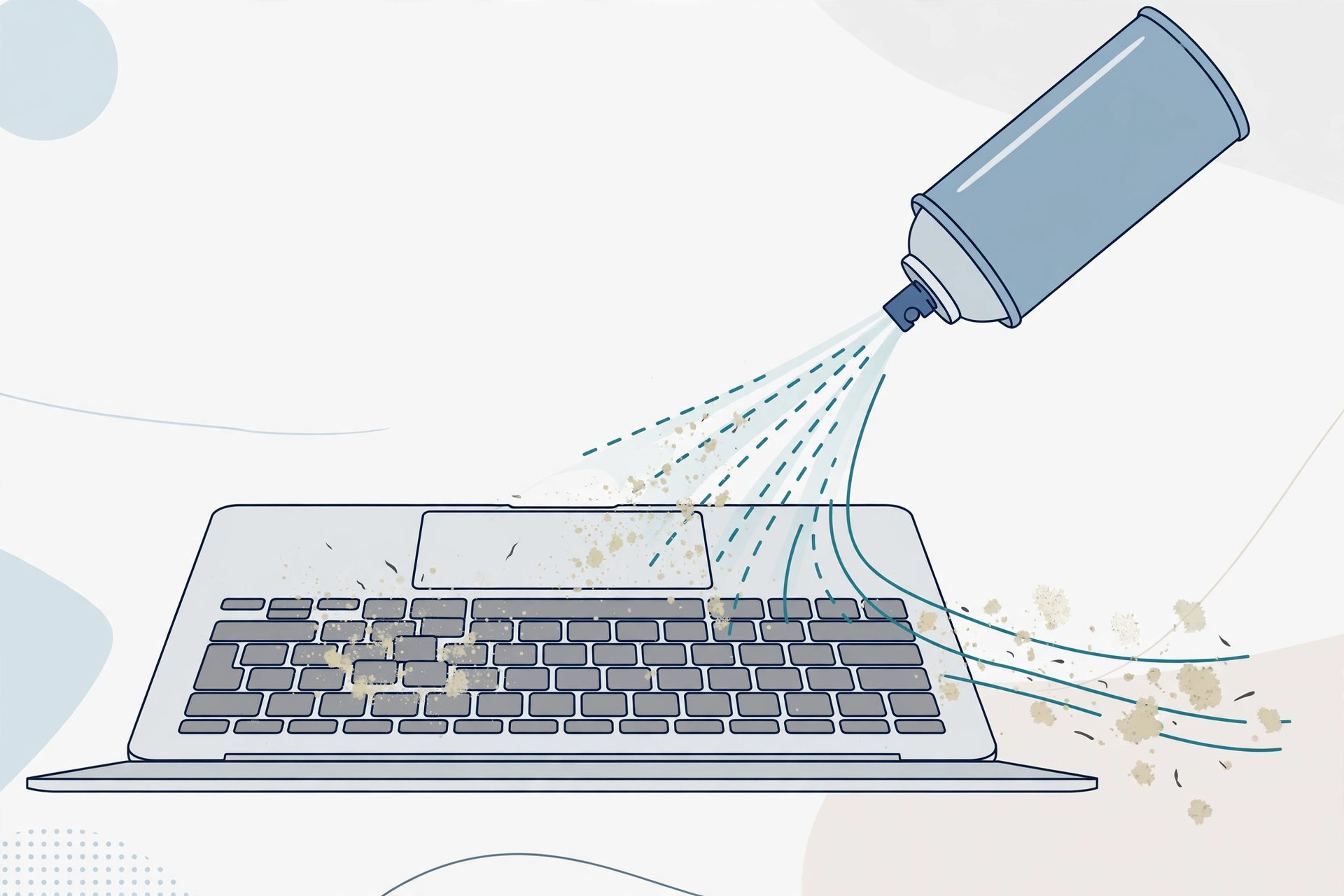 Close-up of a MacBook keyboard with several keys highlighted, illustrating dead-key troubleshooting