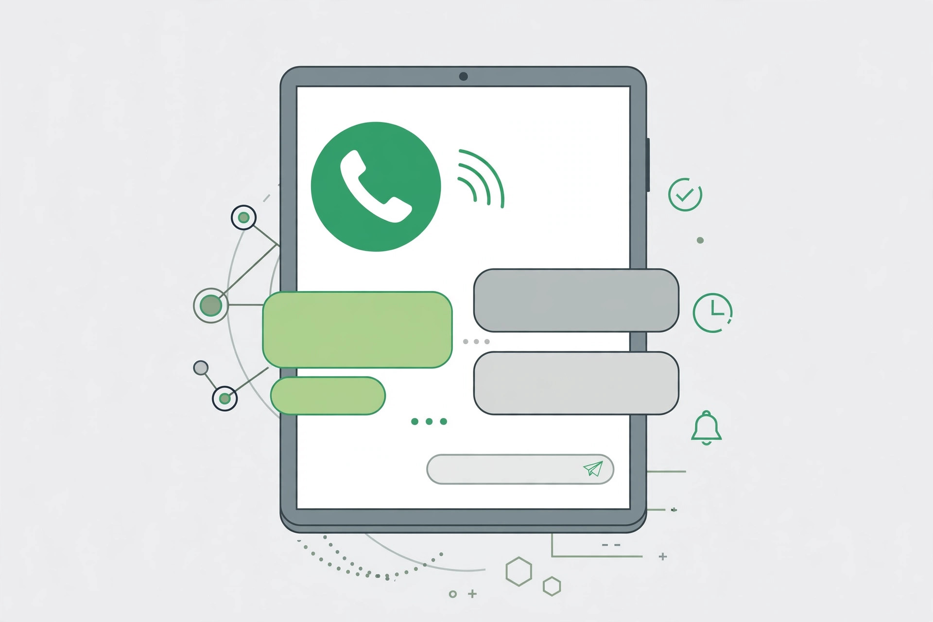 iPad showing the official WhatsApp app with the QR code linking screen