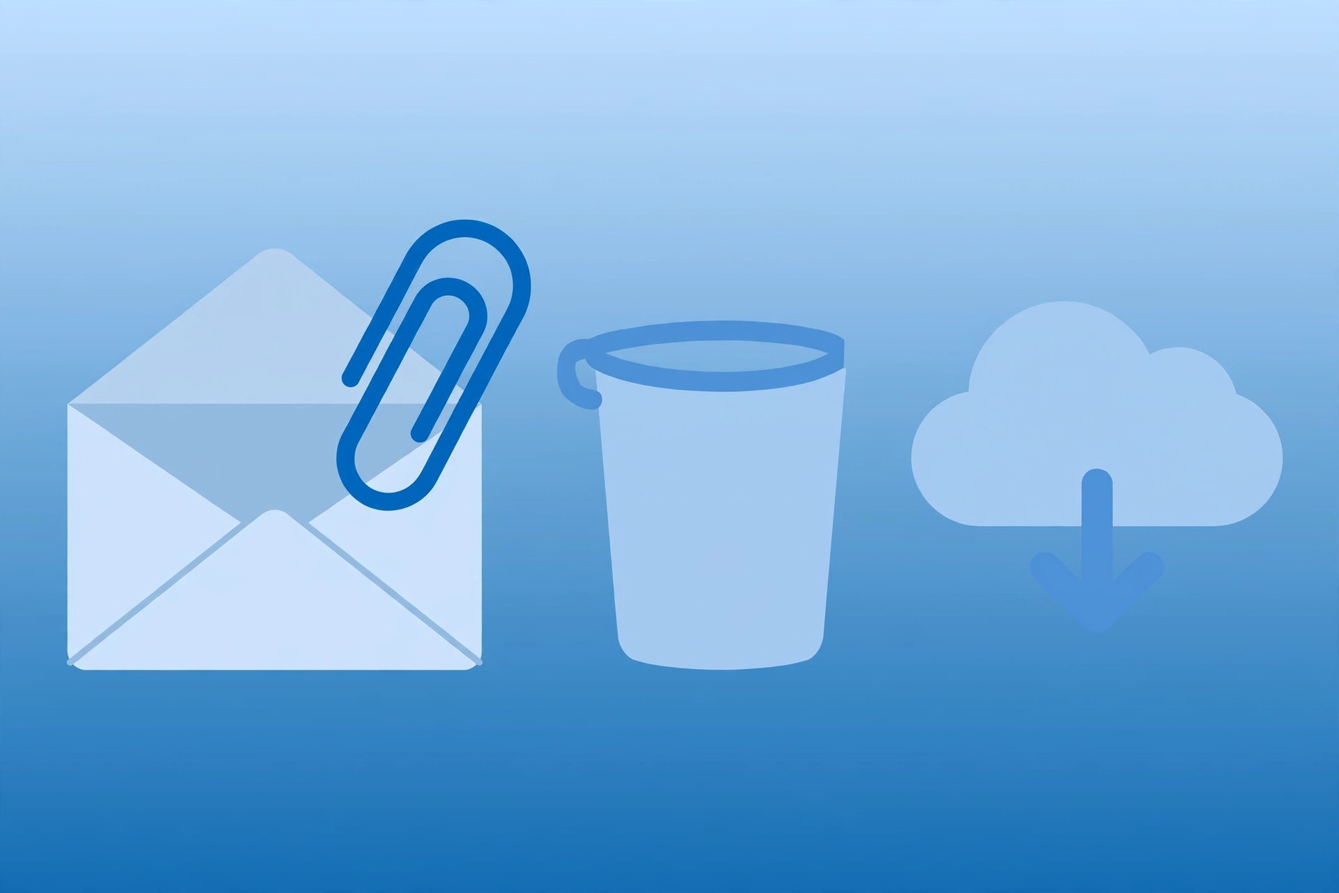 iCloud Mail mailbox sorted to surface emails with the largest attachments